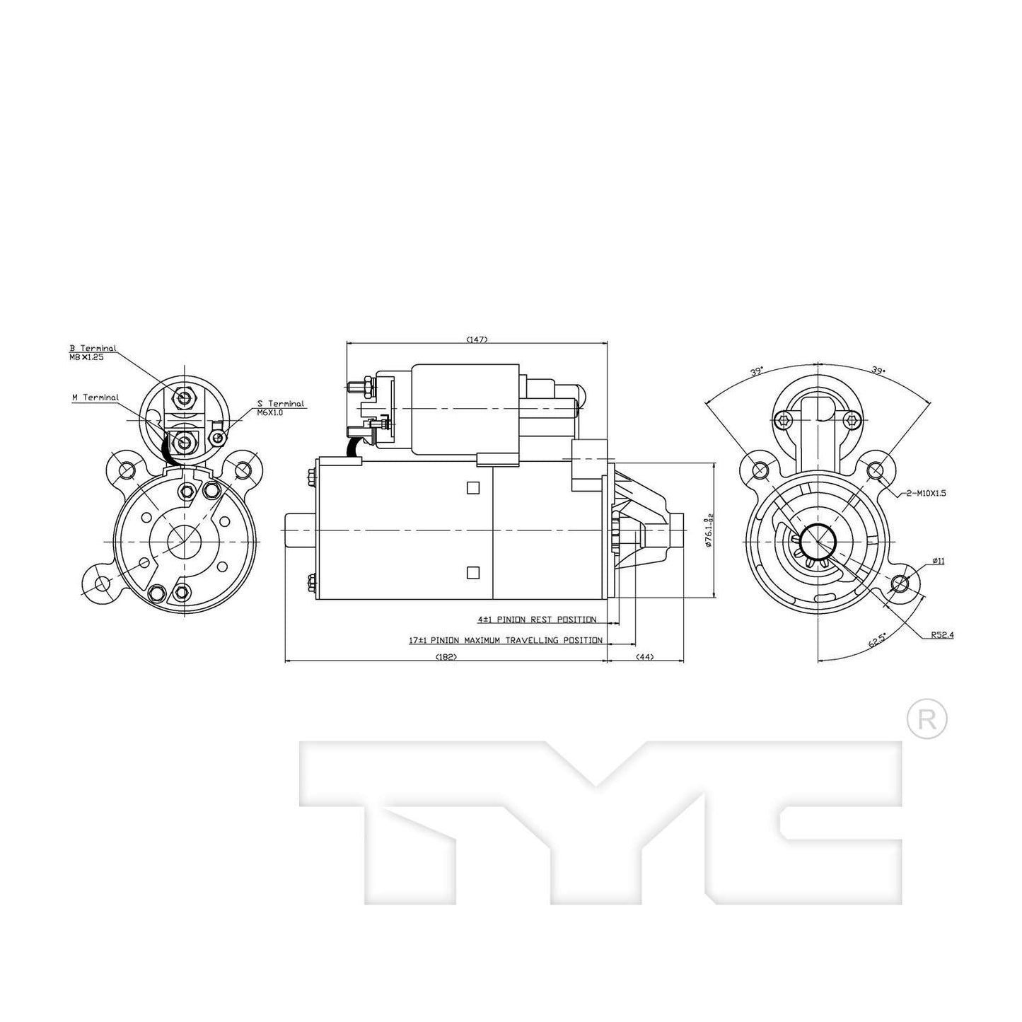 TYC Starter Motor 1-06655