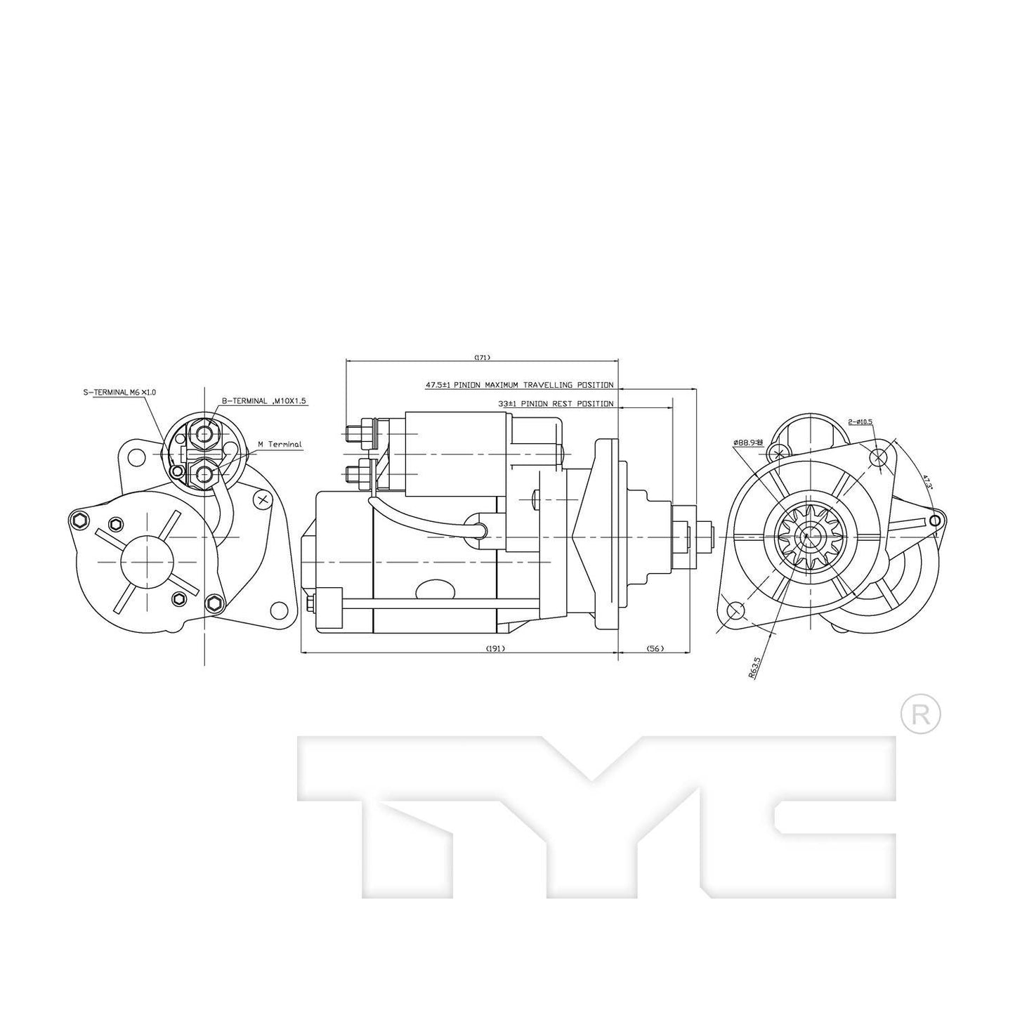 TYC Starter Motor 1-06669