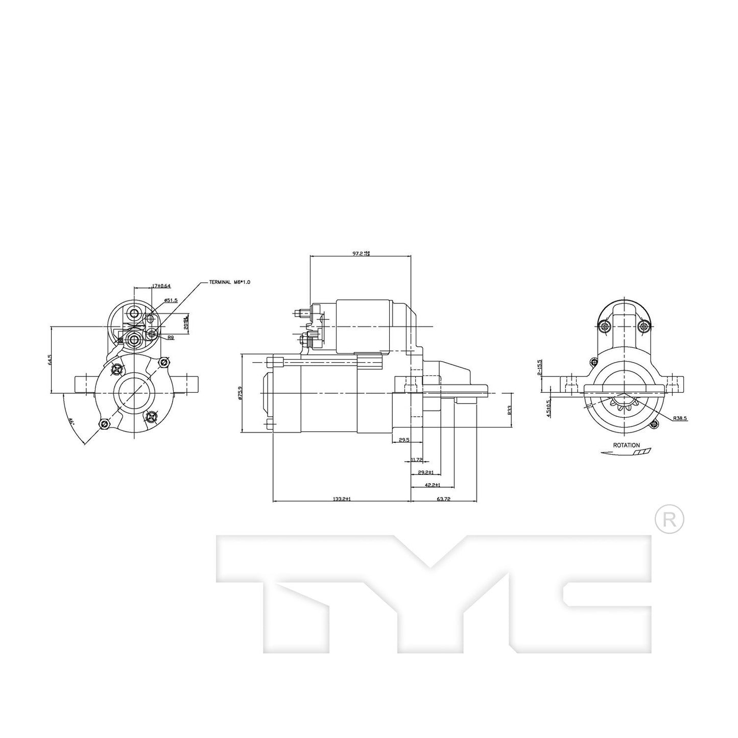 TYC Starter Motor 1-06674