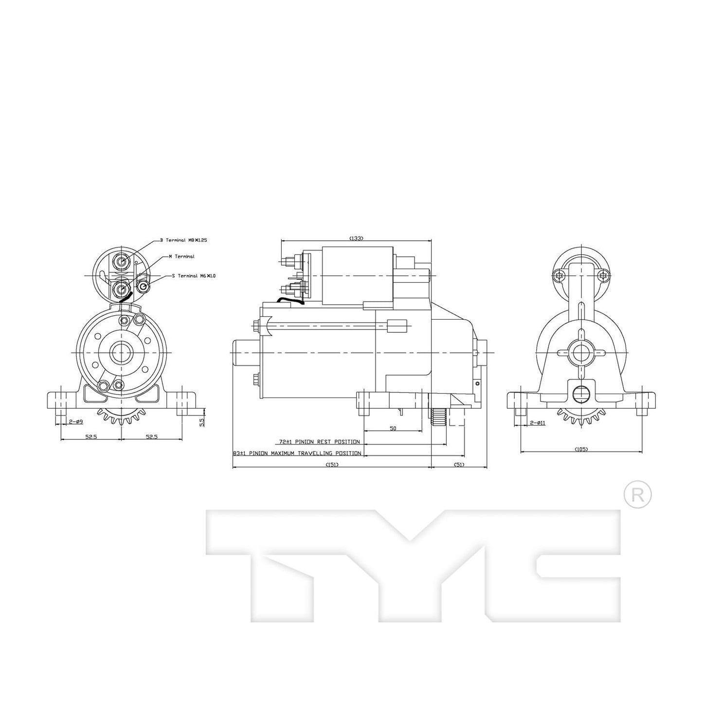 TYC Starter Motor 1-06676