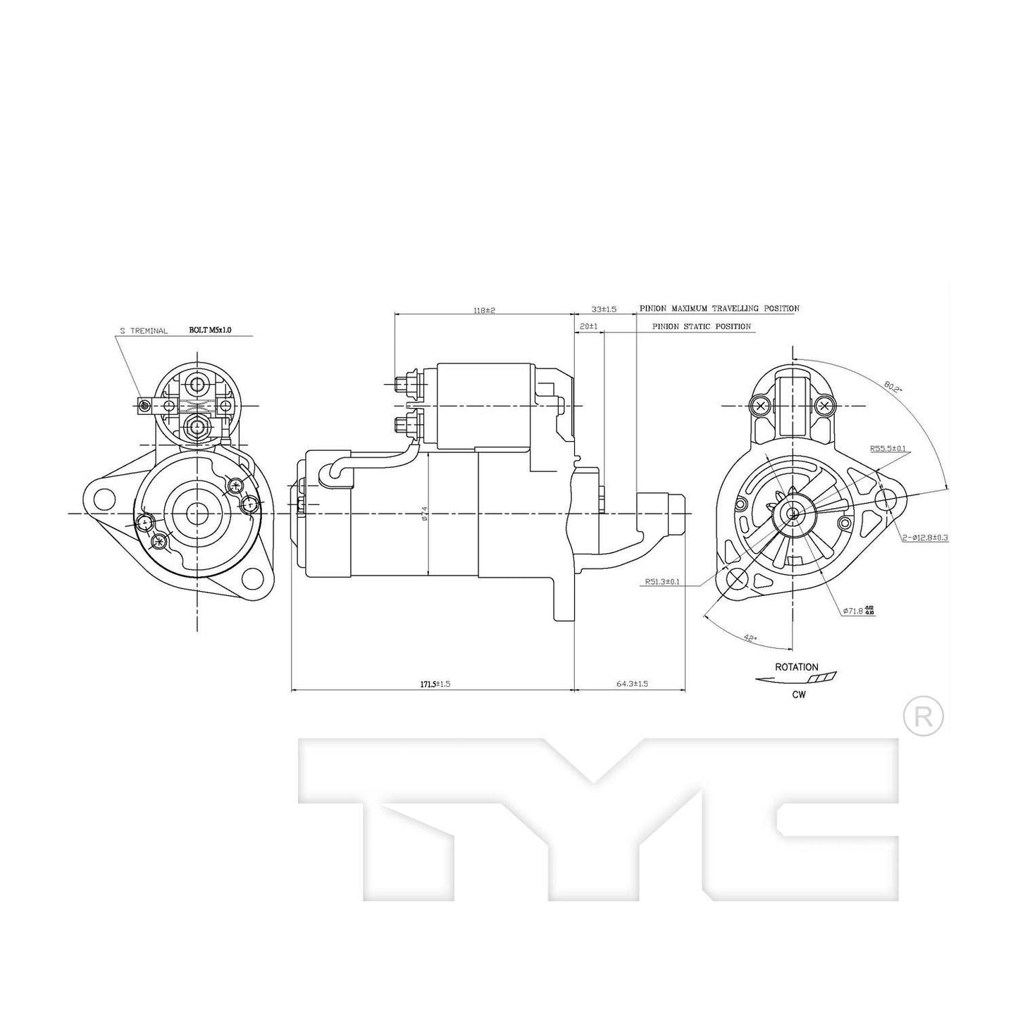 TYC Starter Motor 1-17467