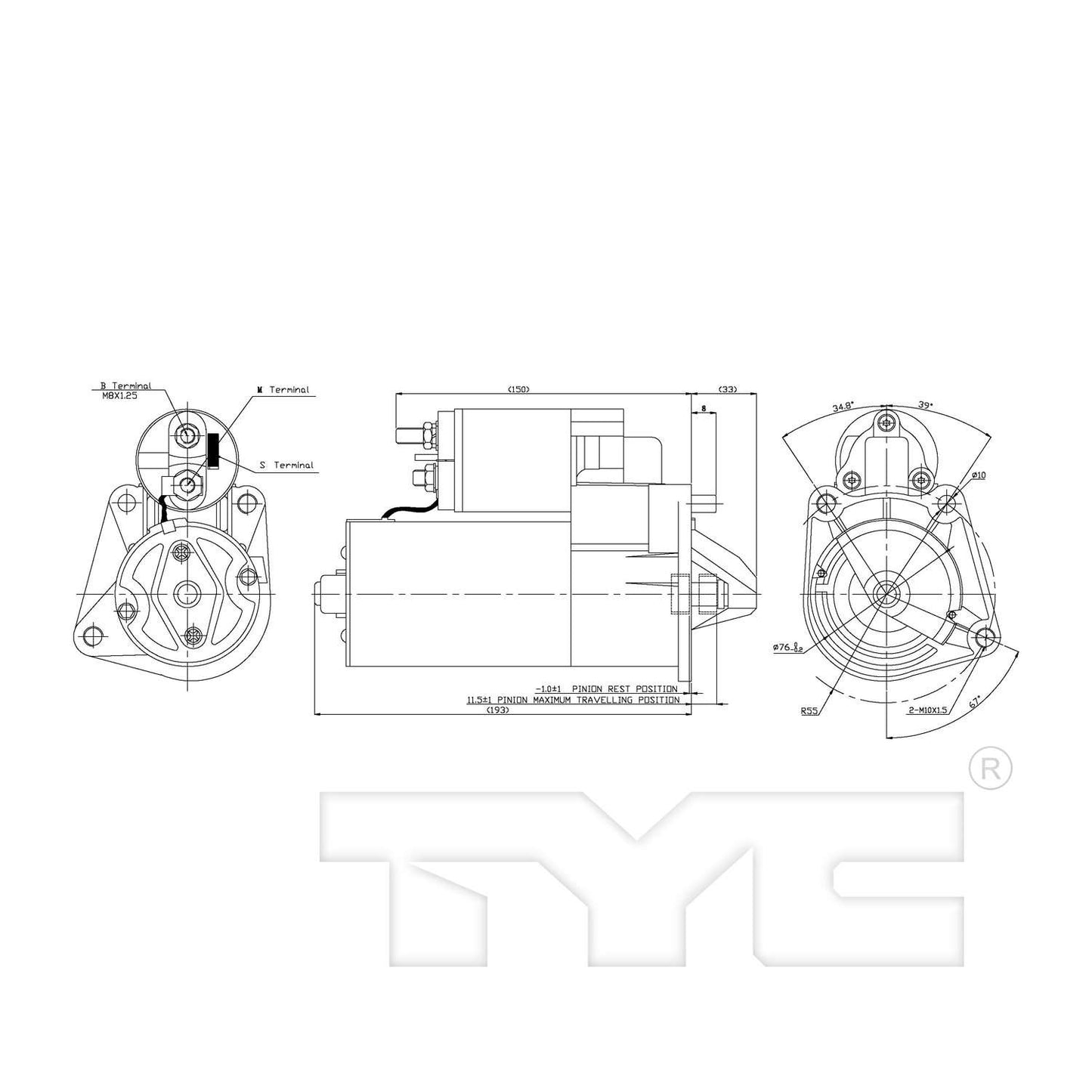TYC Starter Motor 1-17508