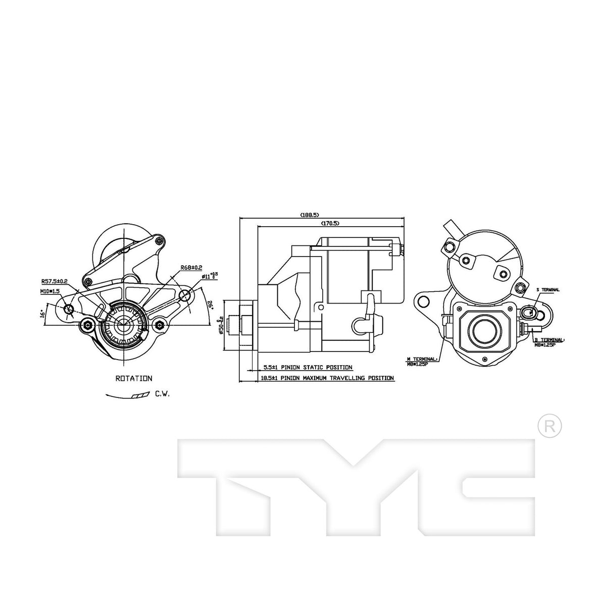 TYC Starter Motor 1-17884
