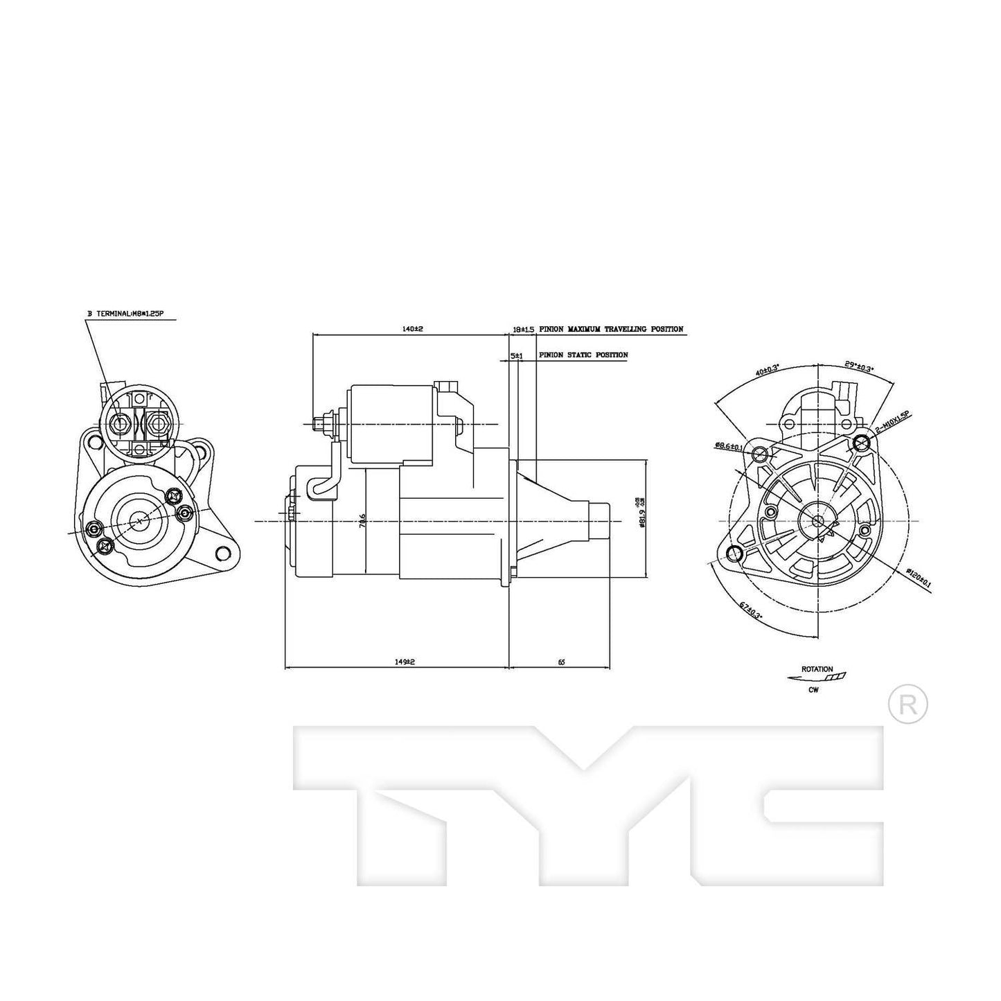 TYC Starter Motor 1-17929