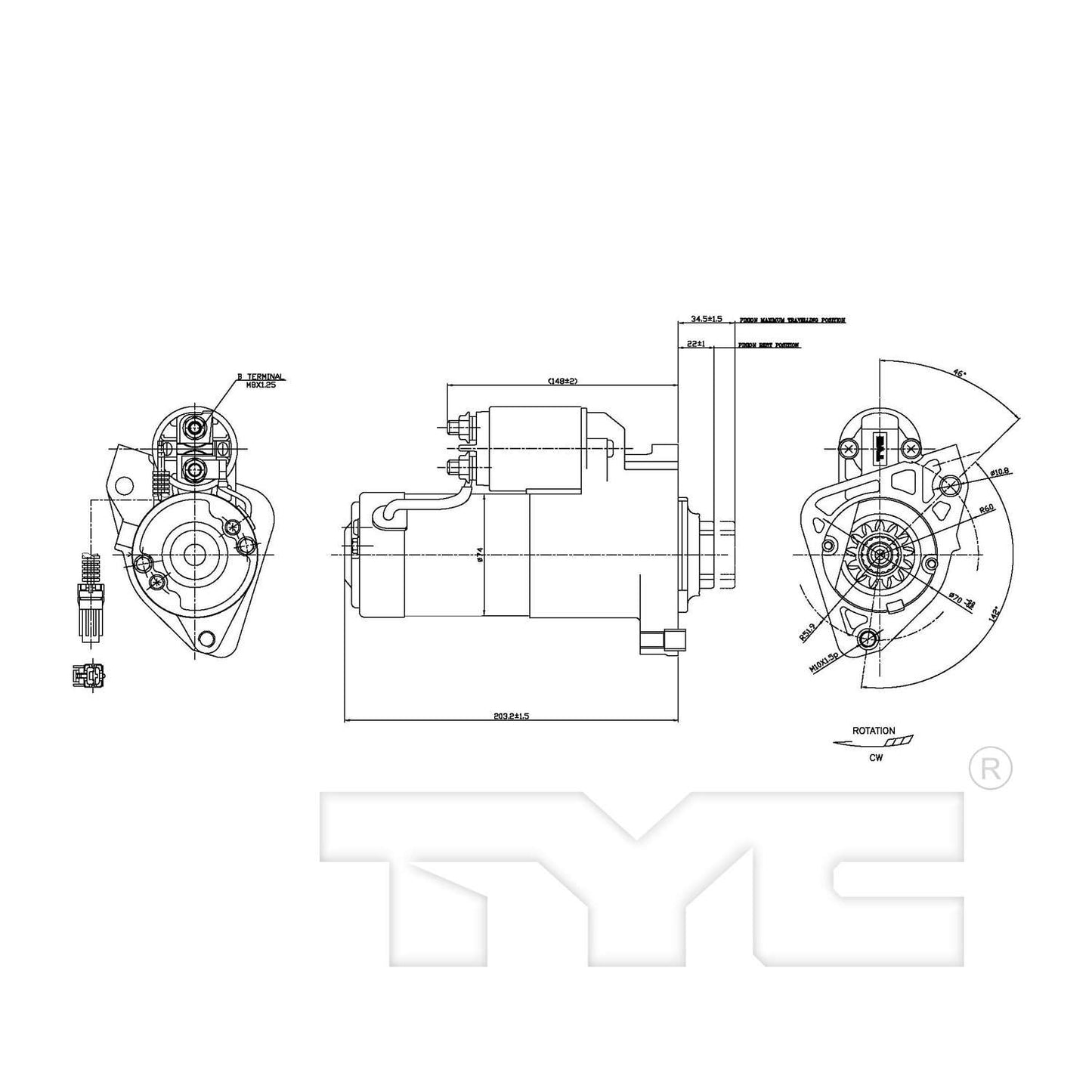 TYC Starter Motor 1-17942