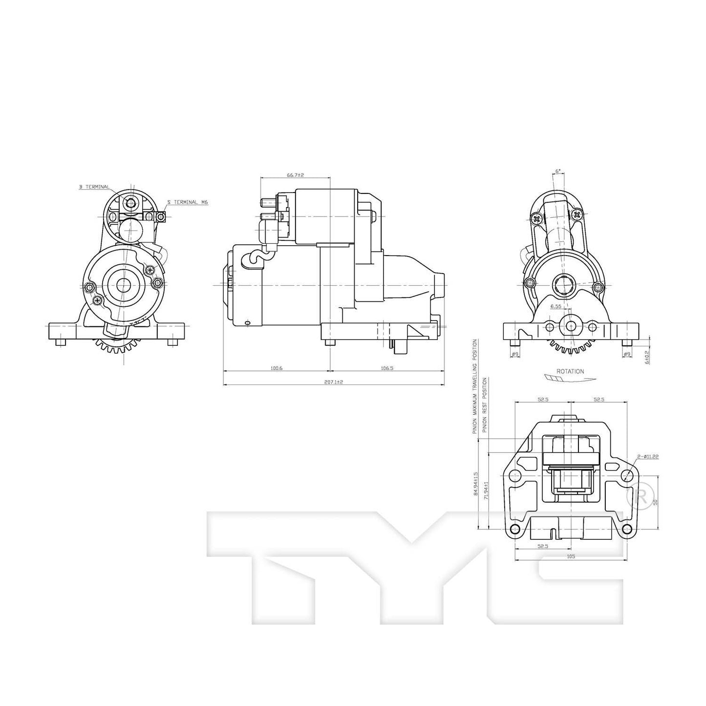 TYC Starter Motor 1-17945