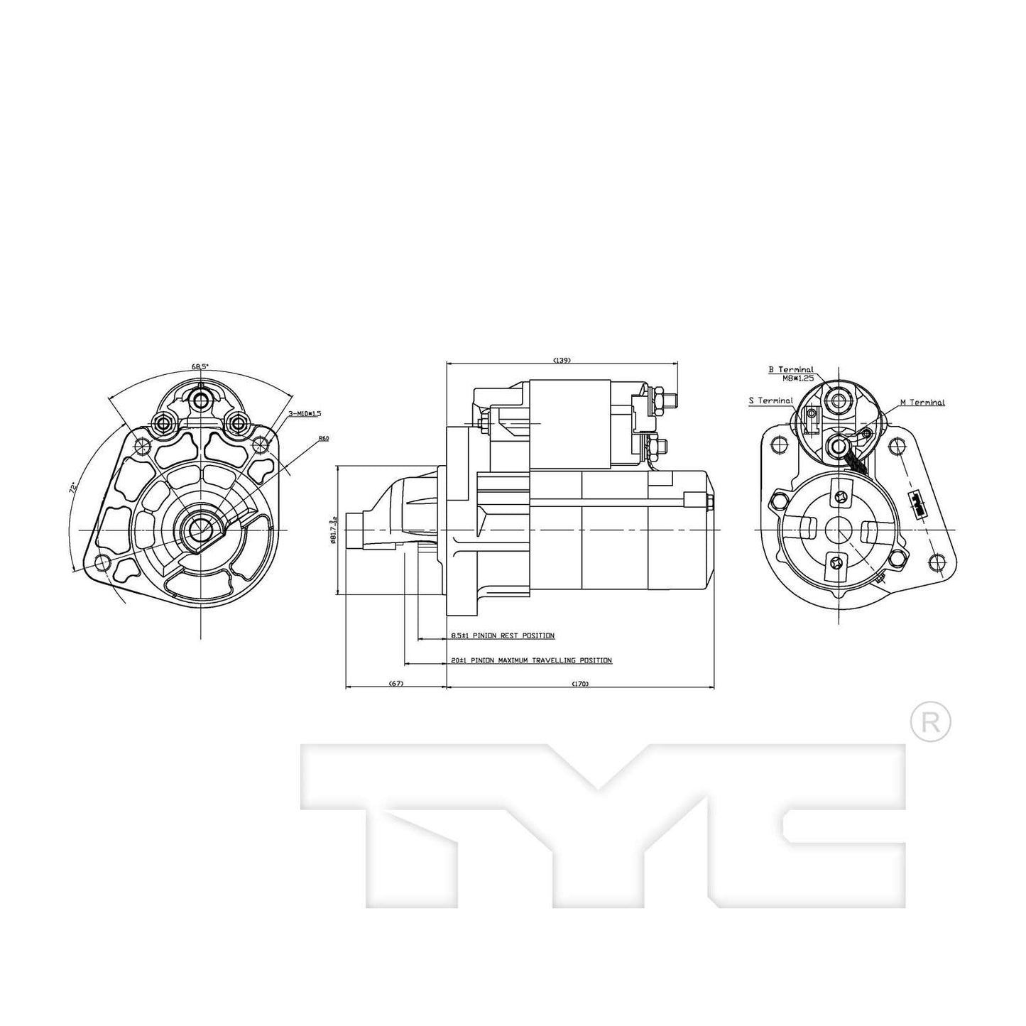 TYC Starter Motor 1-17949