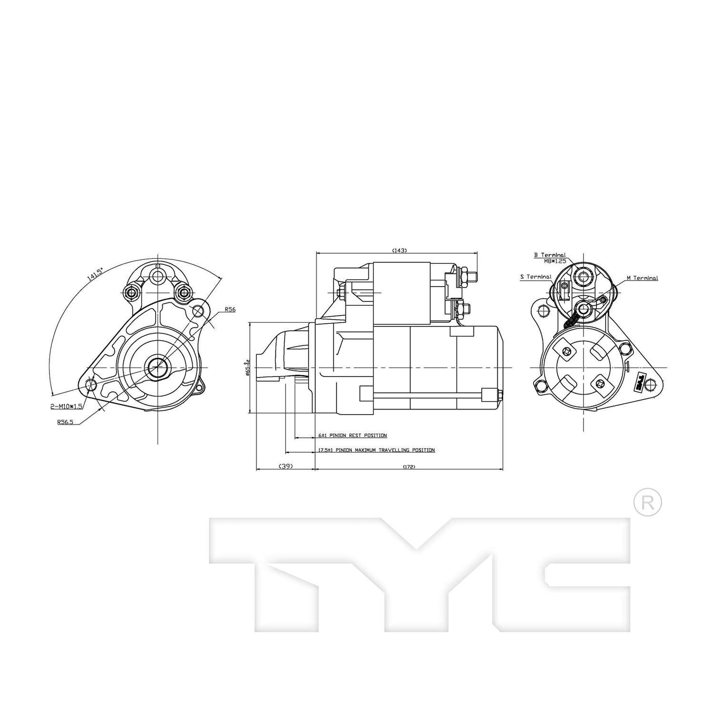 TYC Starter Motor 1-17950