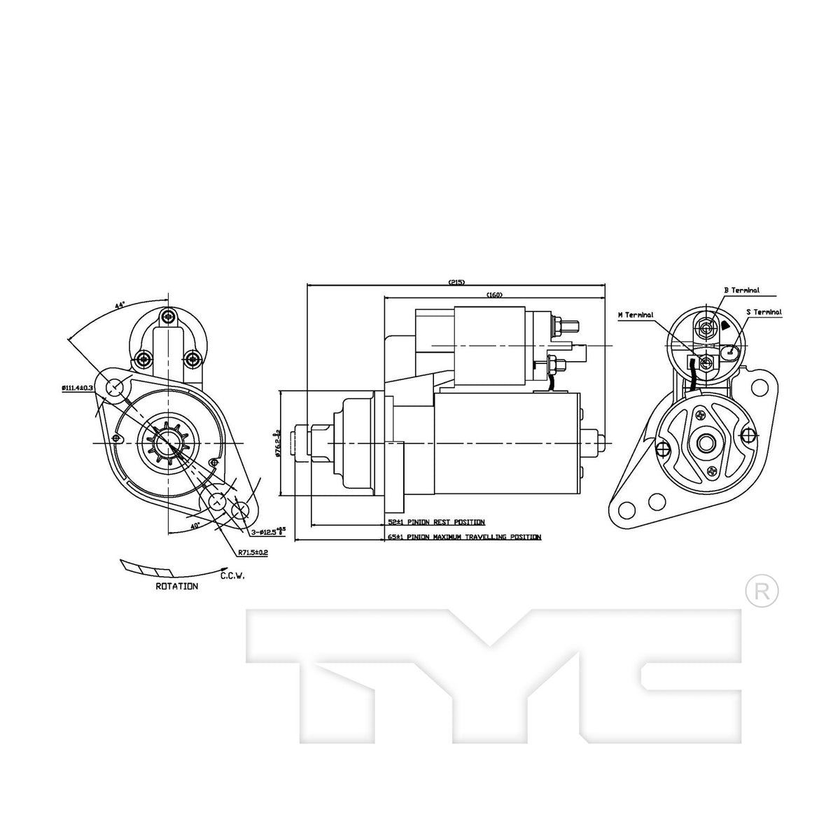 TYC Starter Motor 1-17968