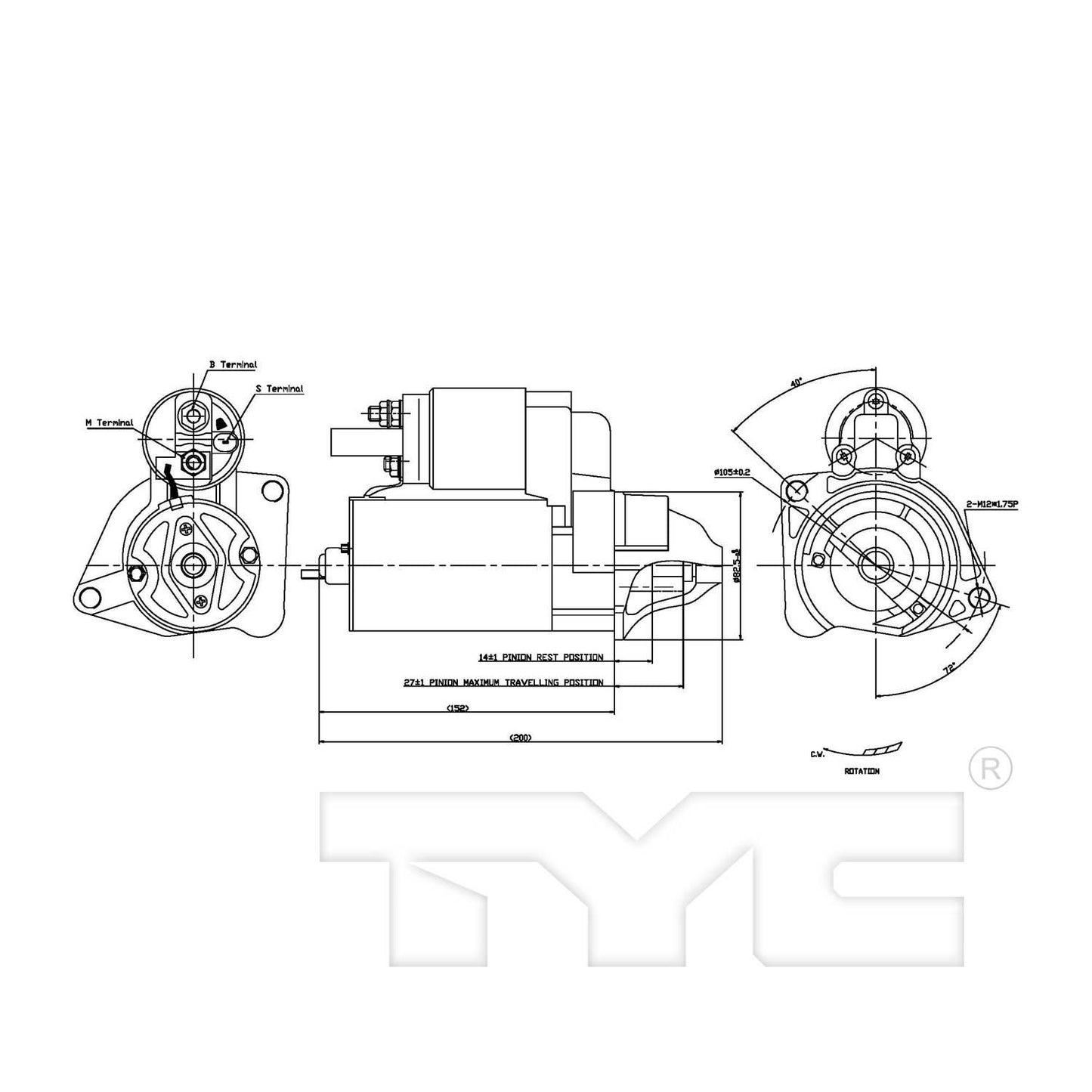 TYC Starter Motor 1-17975