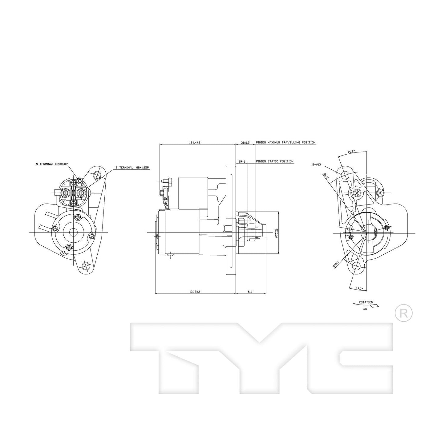TYC Starter Motor 1-17982