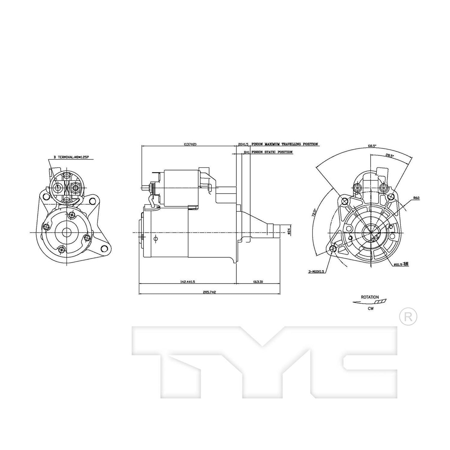 TYC Starter Motor 1-19025