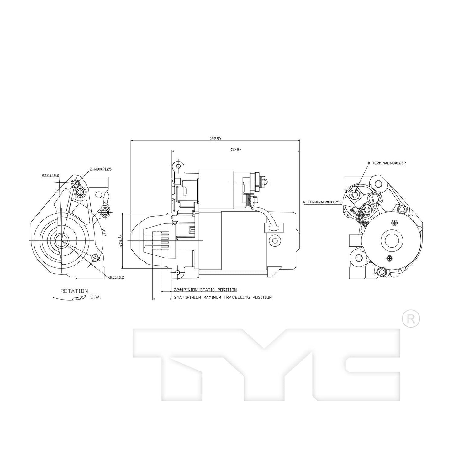 TYC Starter Motor 1-19045