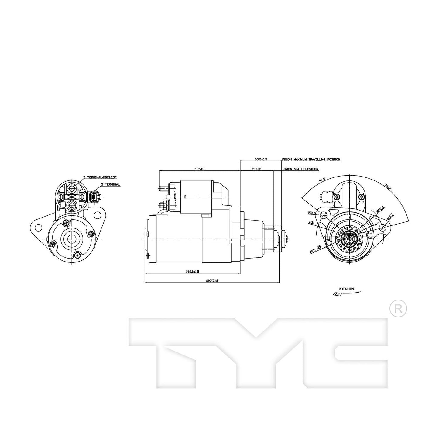 TYC Starter Motor 1-19063