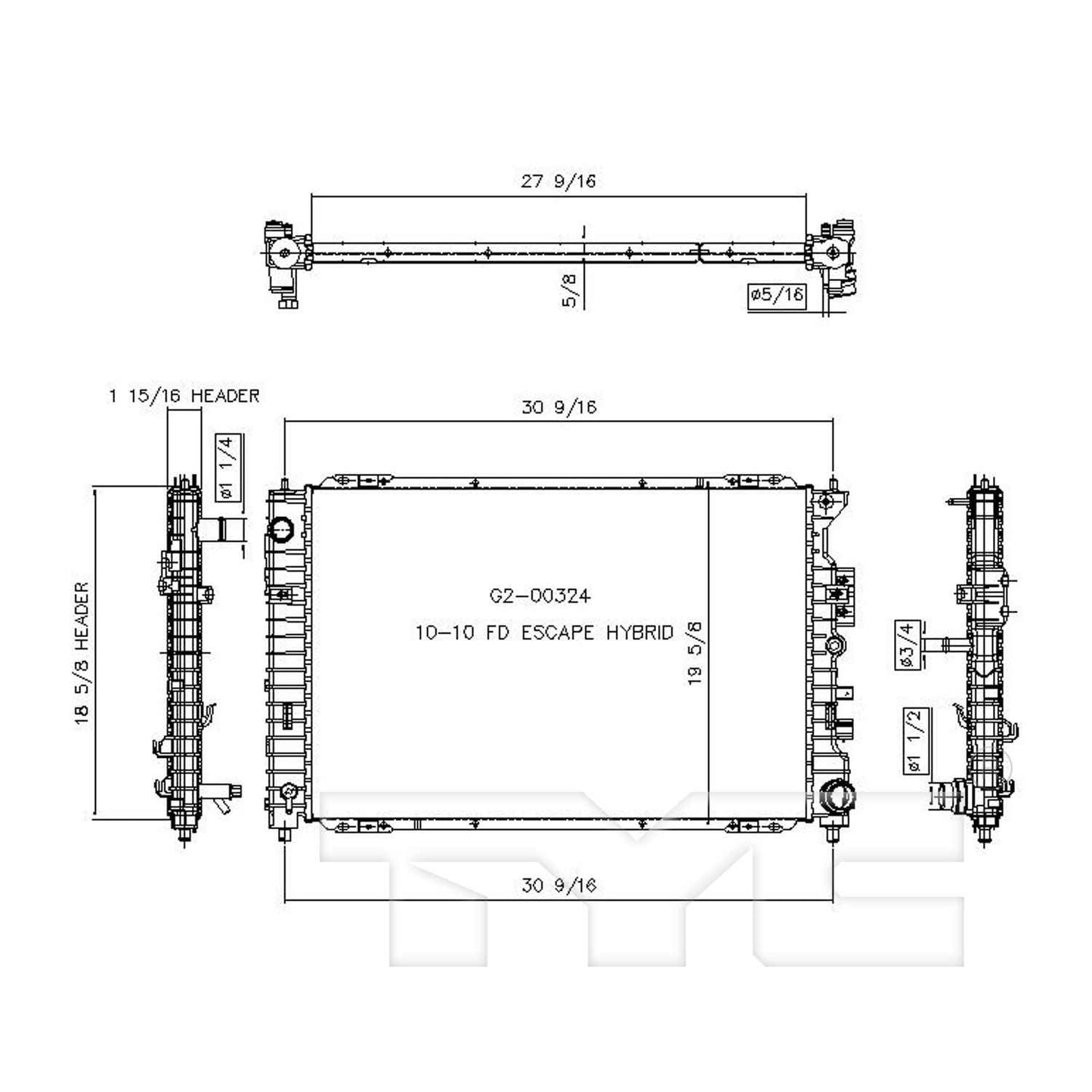 TYC Radiator 13209