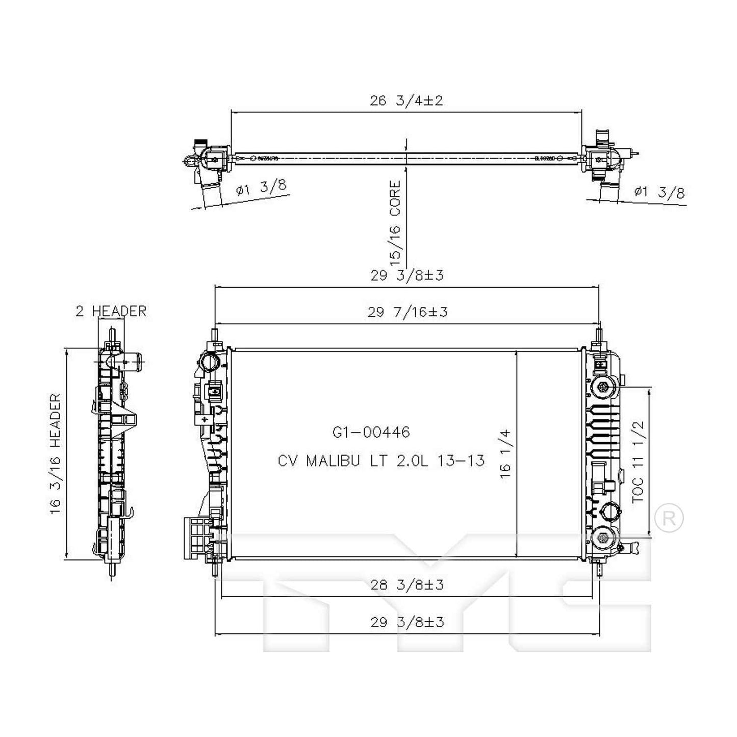 TYC TYC Radiator 13332