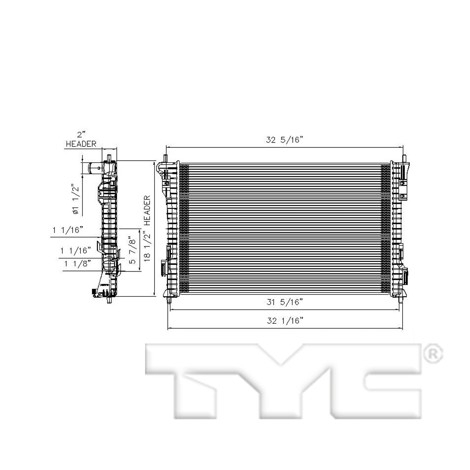 TYC Radiator 13362 image 3