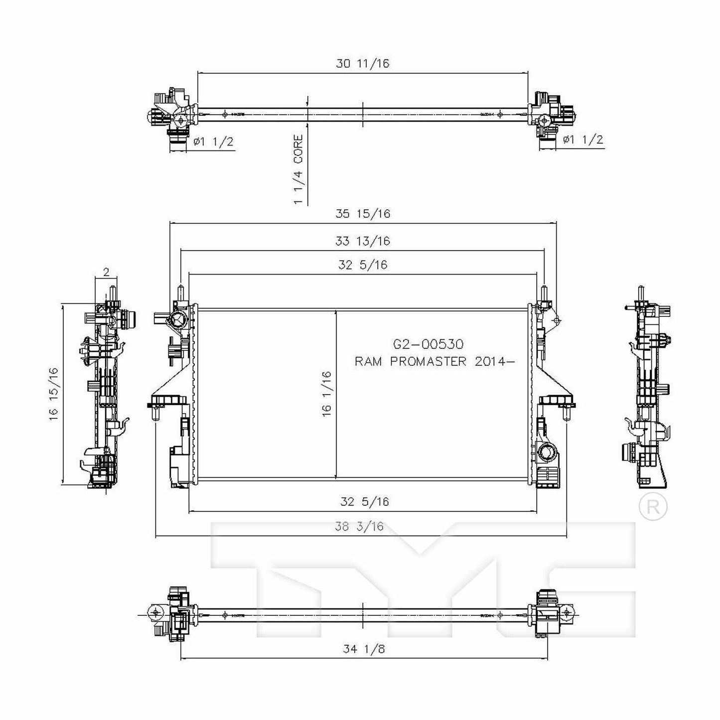 TYC TYC Radiator 13448