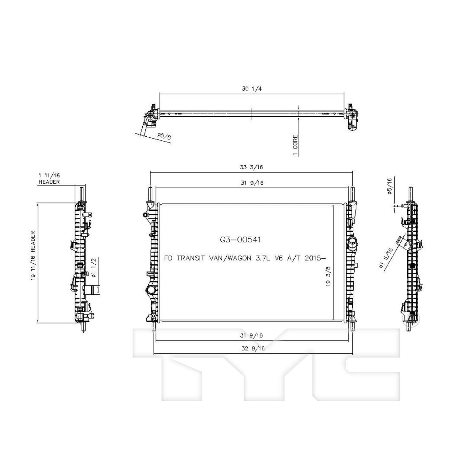 TYC Radiator 13454