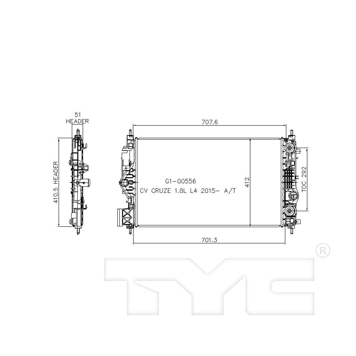 TYC TYC Radiator 13509