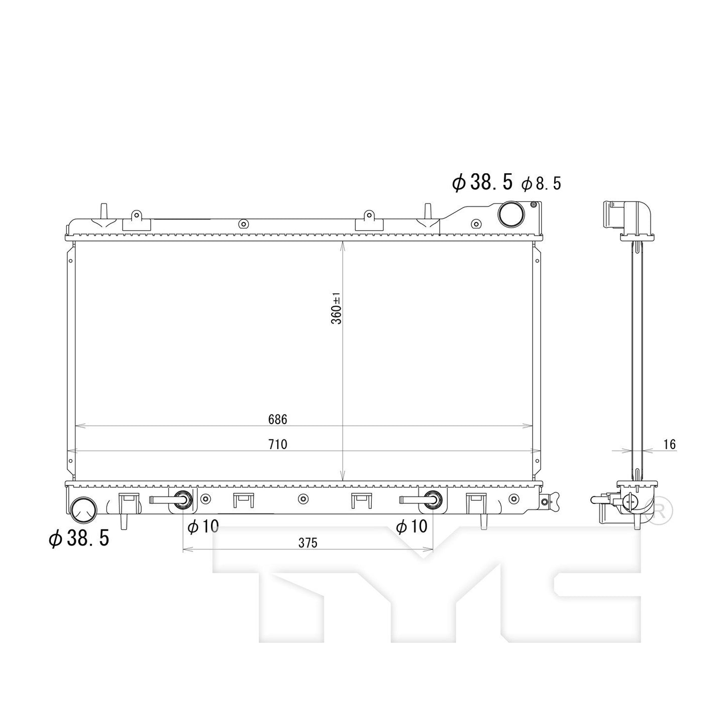TYC TYC Radiator 2812