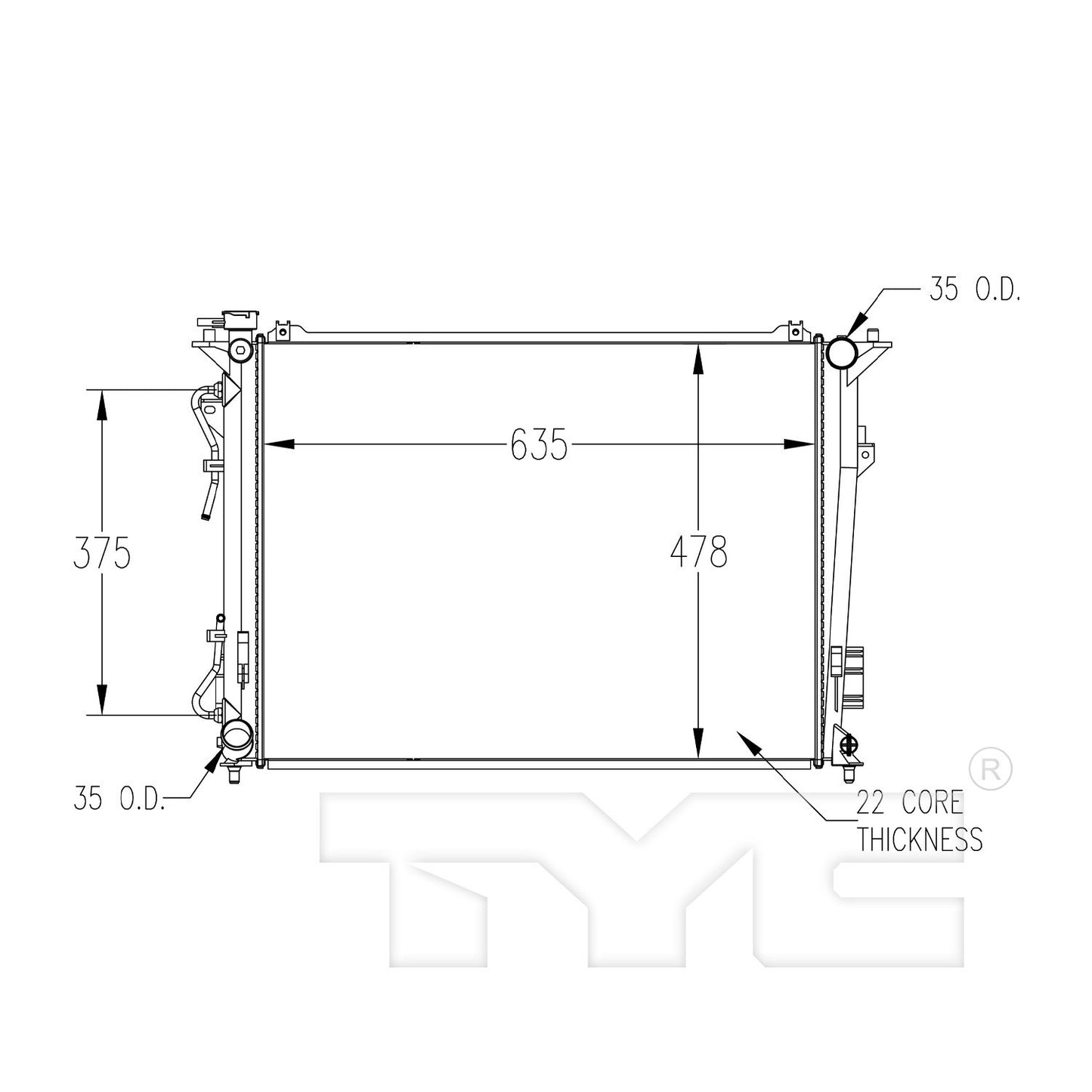 TYC TYC Radiator 2832