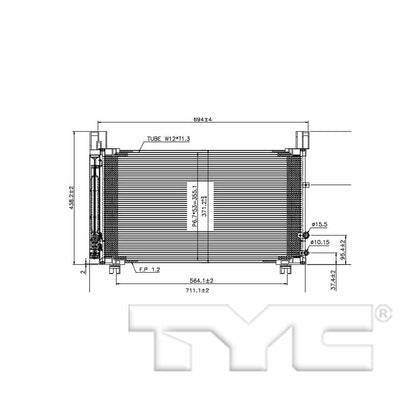 TYC A/C Condenser 30022