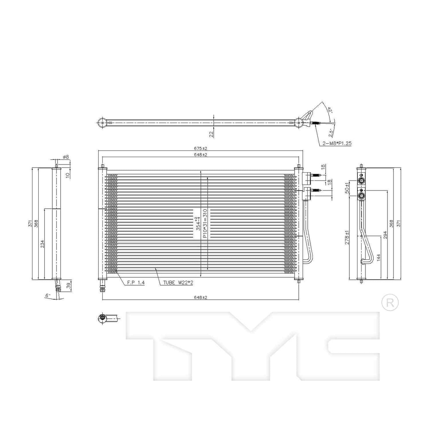 TYC A/C Condenser 3391