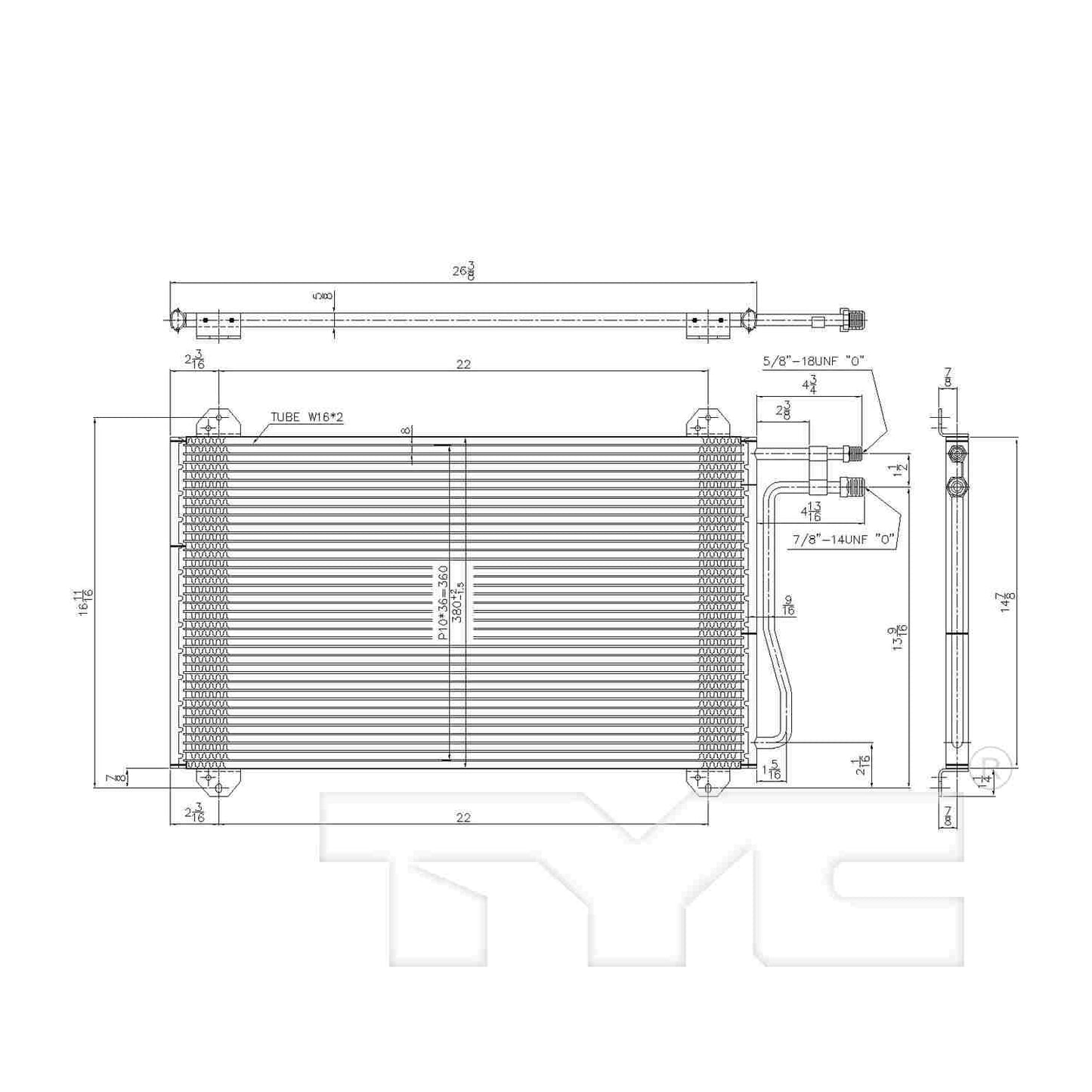 TYC A/C Condenser 3399