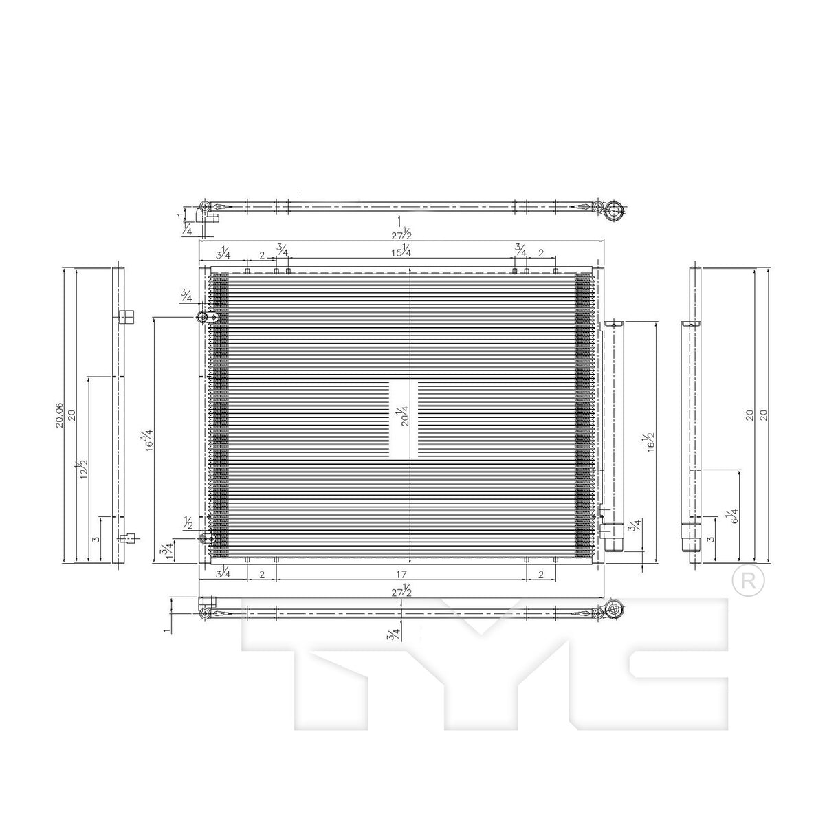 TYC A/C Condenser 3585