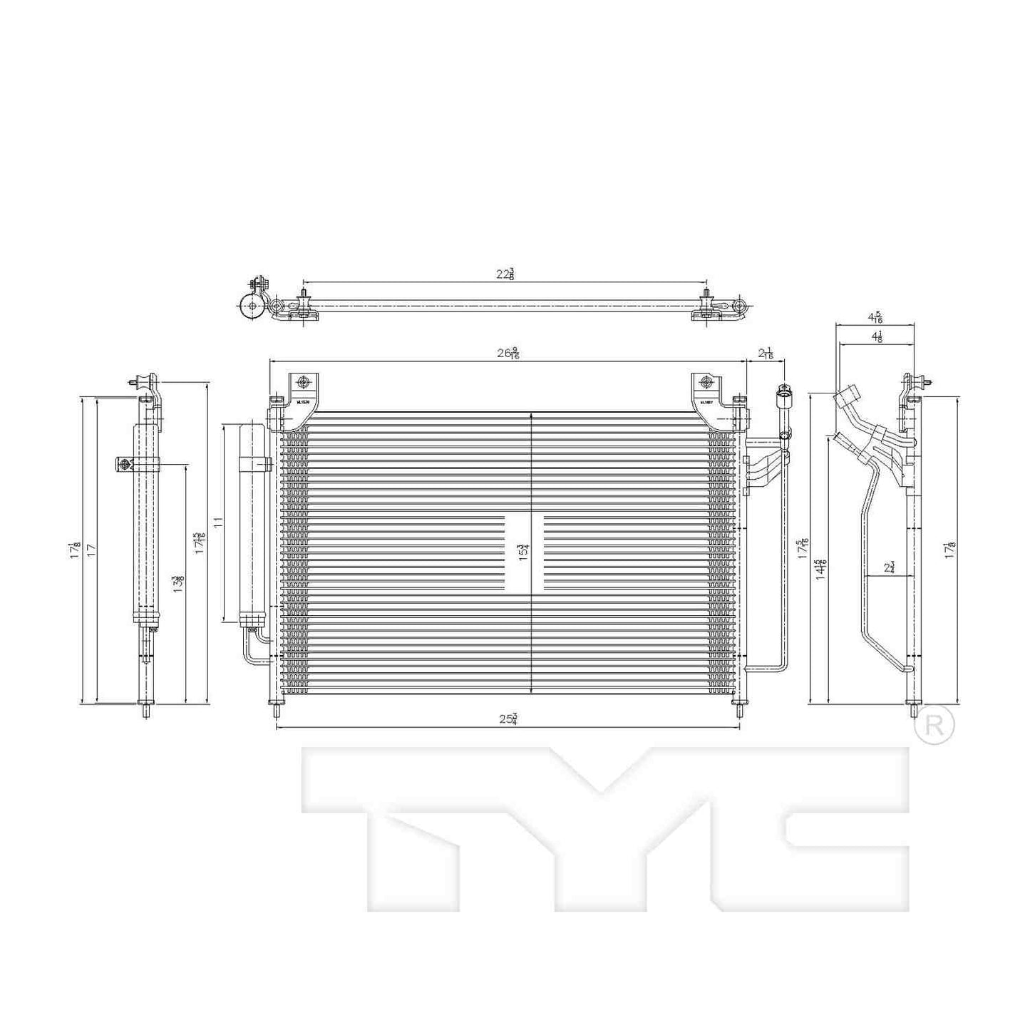 TYC A/C Condenser 3589