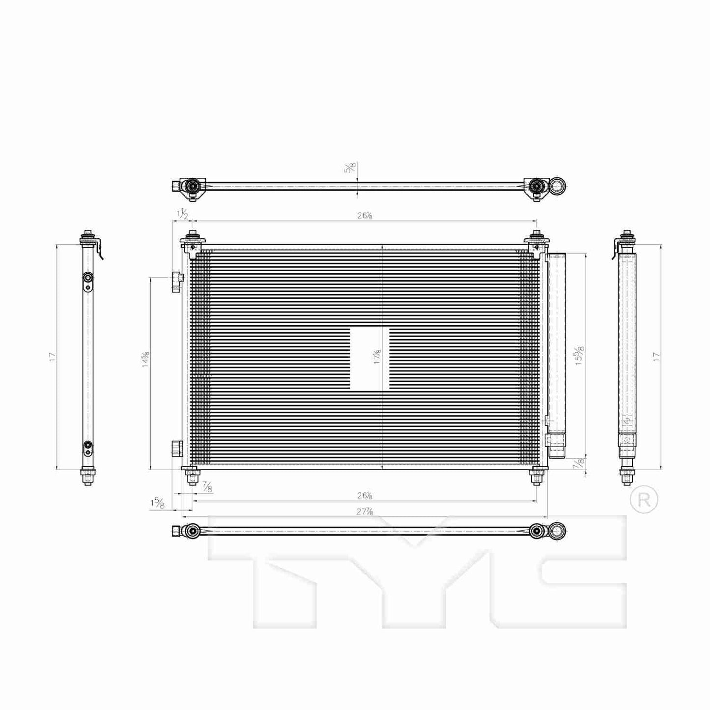 TYC A/C Condenser 3613