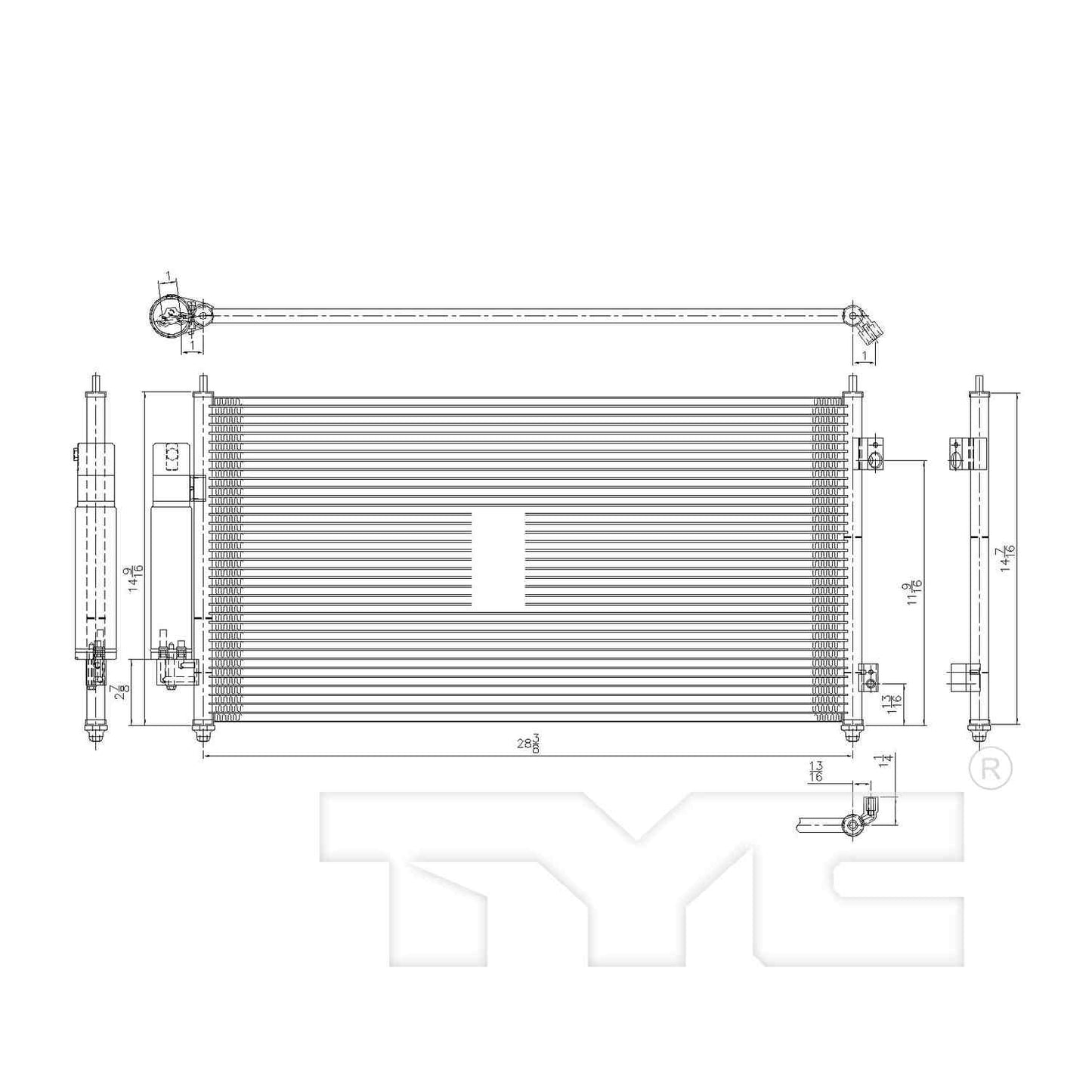 TYC A/C Condenser 3628