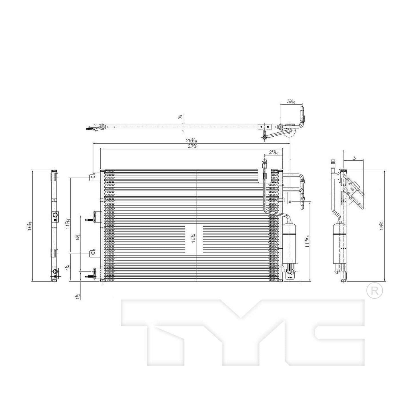 TYC A/C Condenser 3672