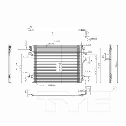 TYC A/C Condenser 3682