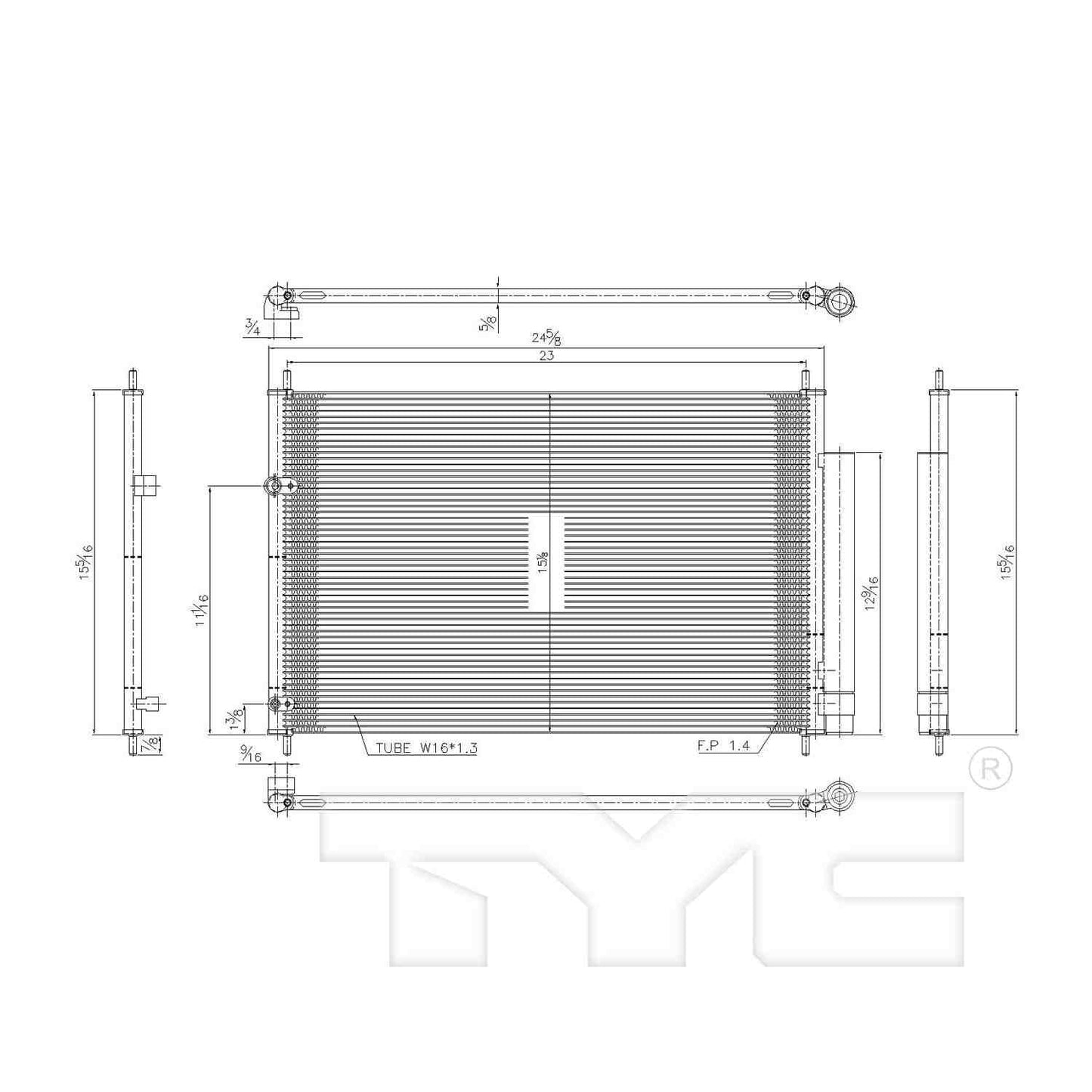 TYC A/C Condenser 3686