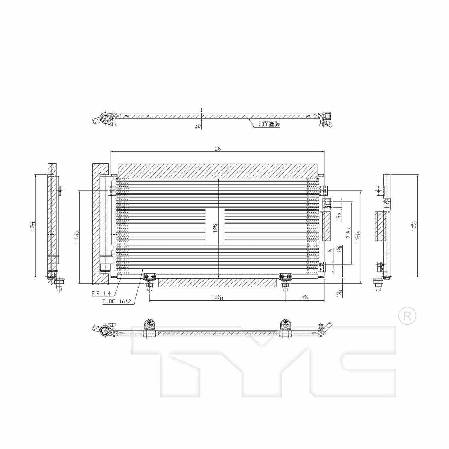 TYC A/C Condenser 3689