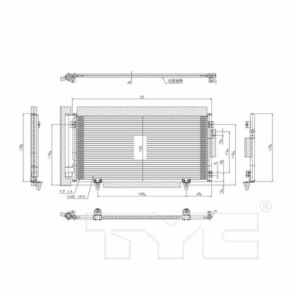 TYC A/C Condenser 3689