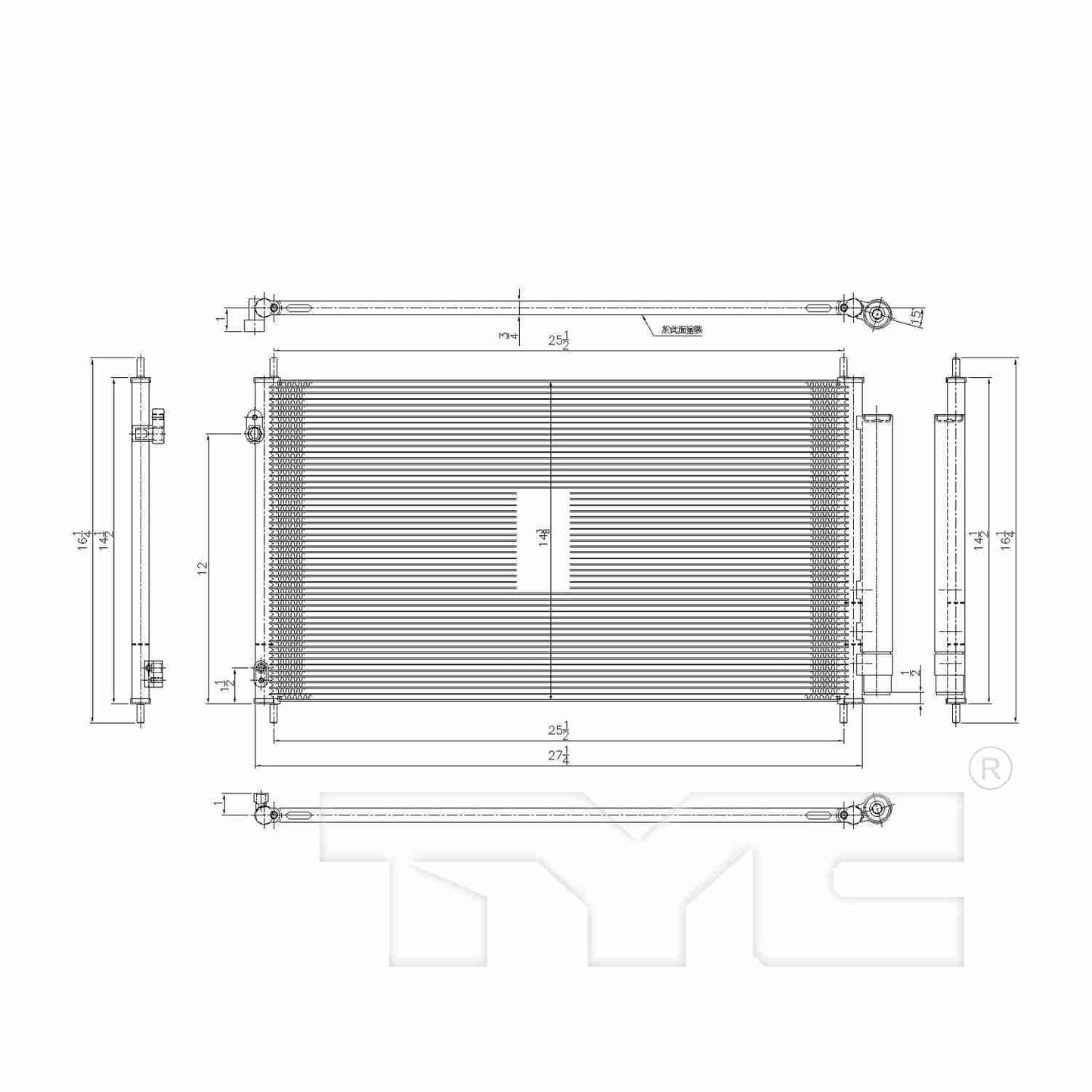 TYC A/C Condenser 3766