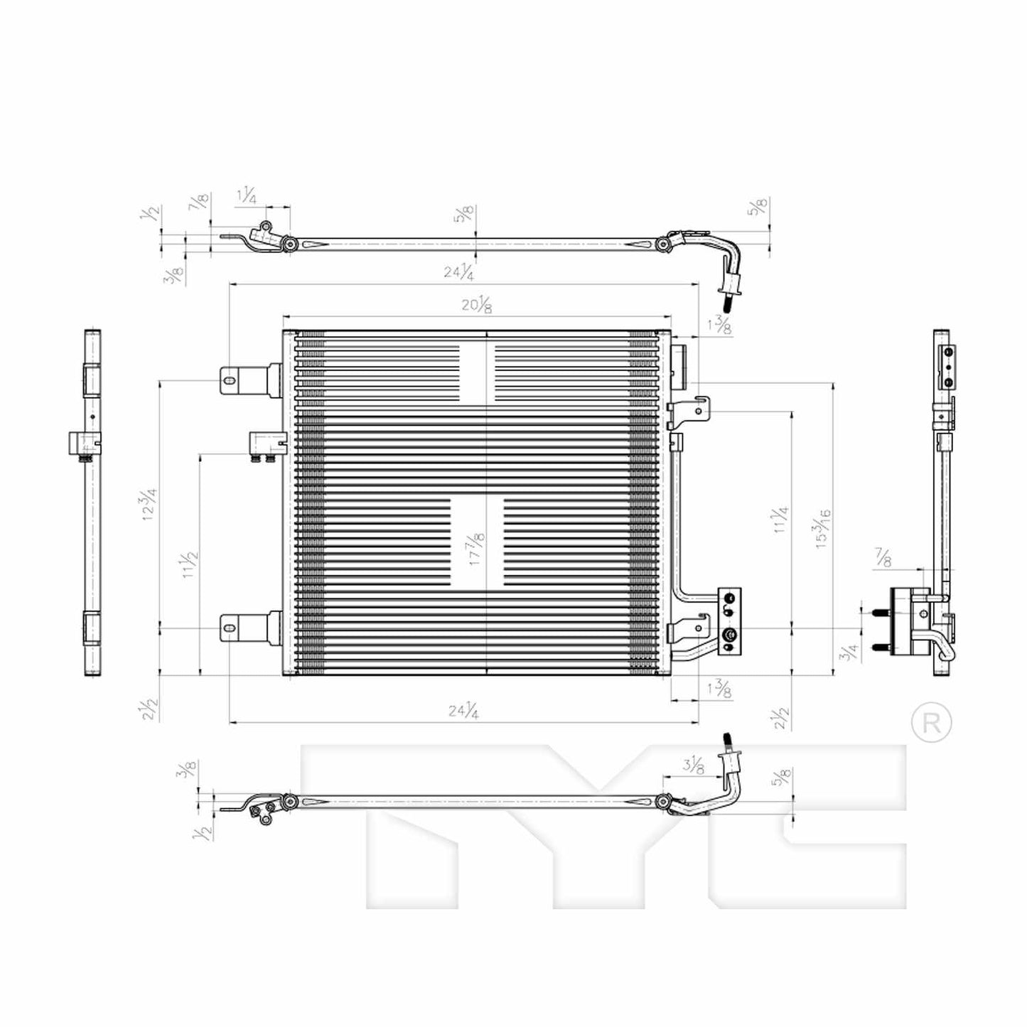 TYC A/C Condenser 3768