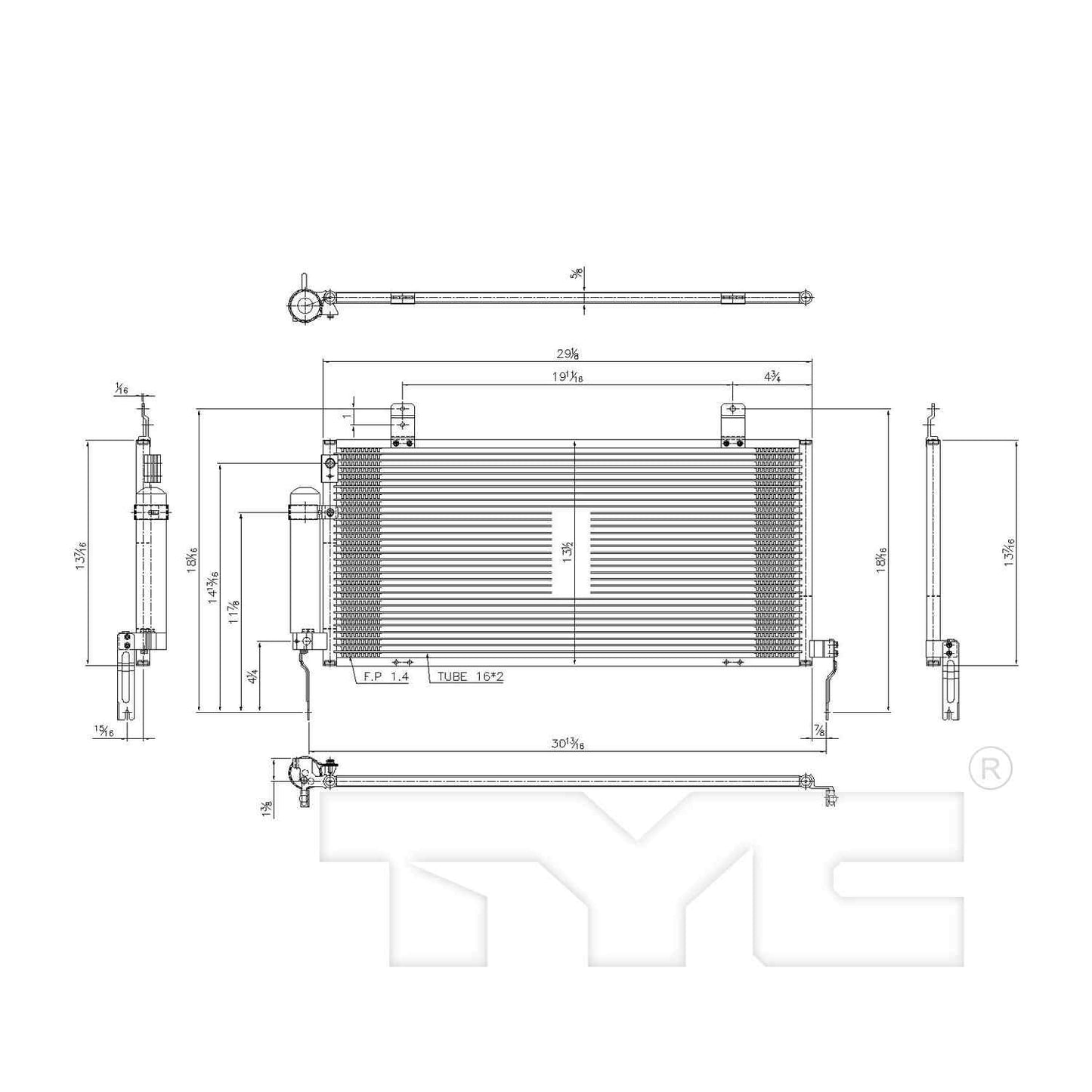 TYC A/C Condenser 3770