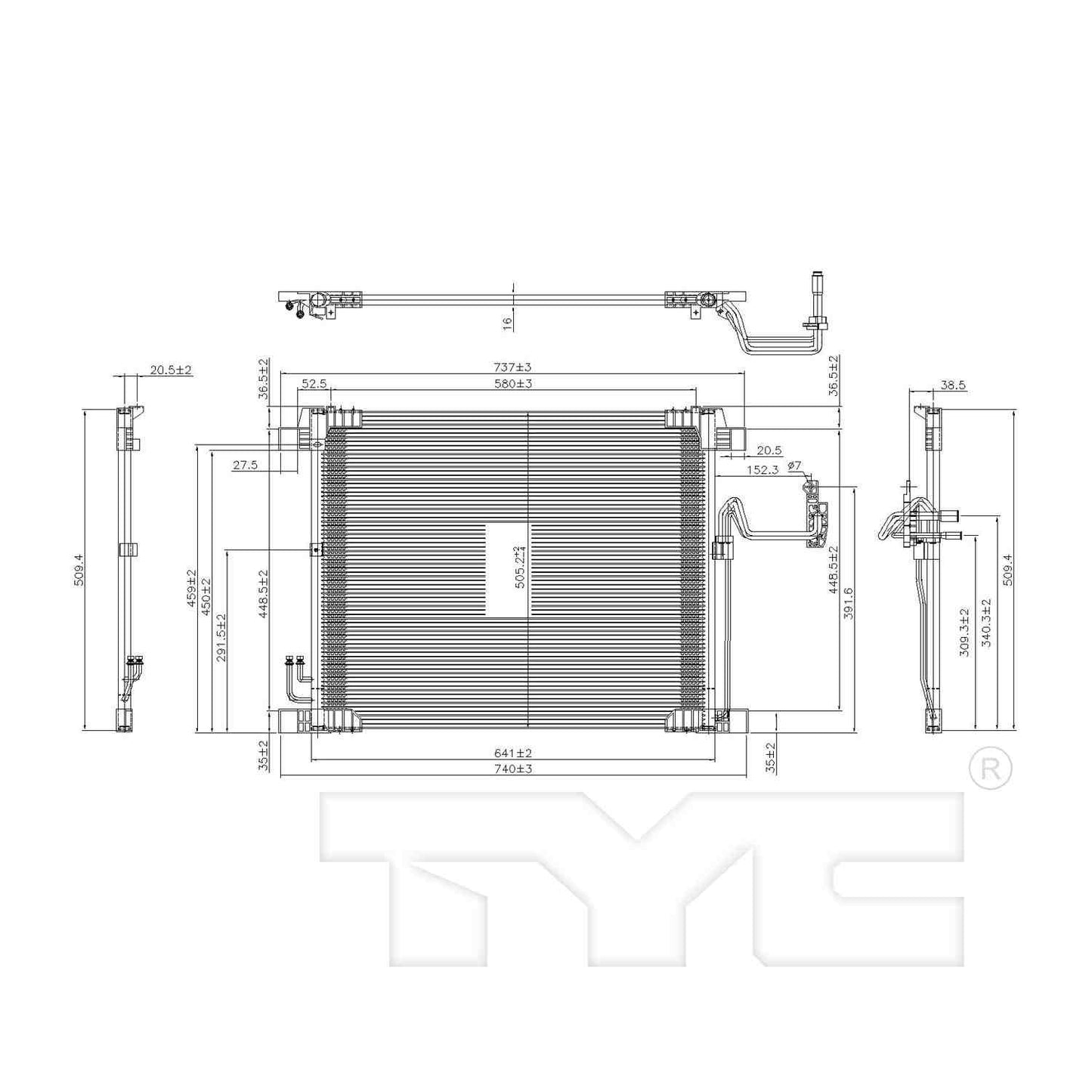 TYC A/C Condenser 3772