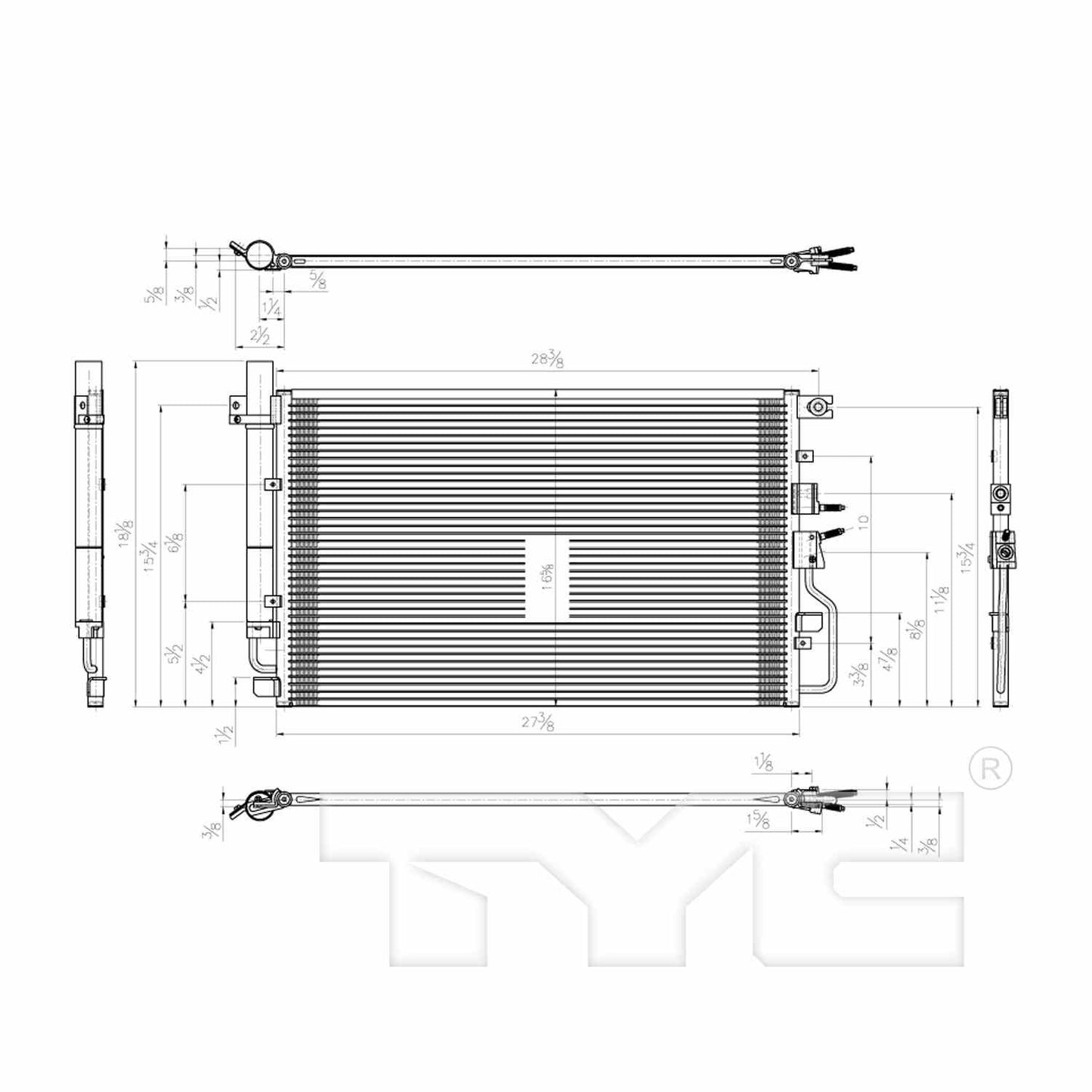 TYC A/C Condenser 3789