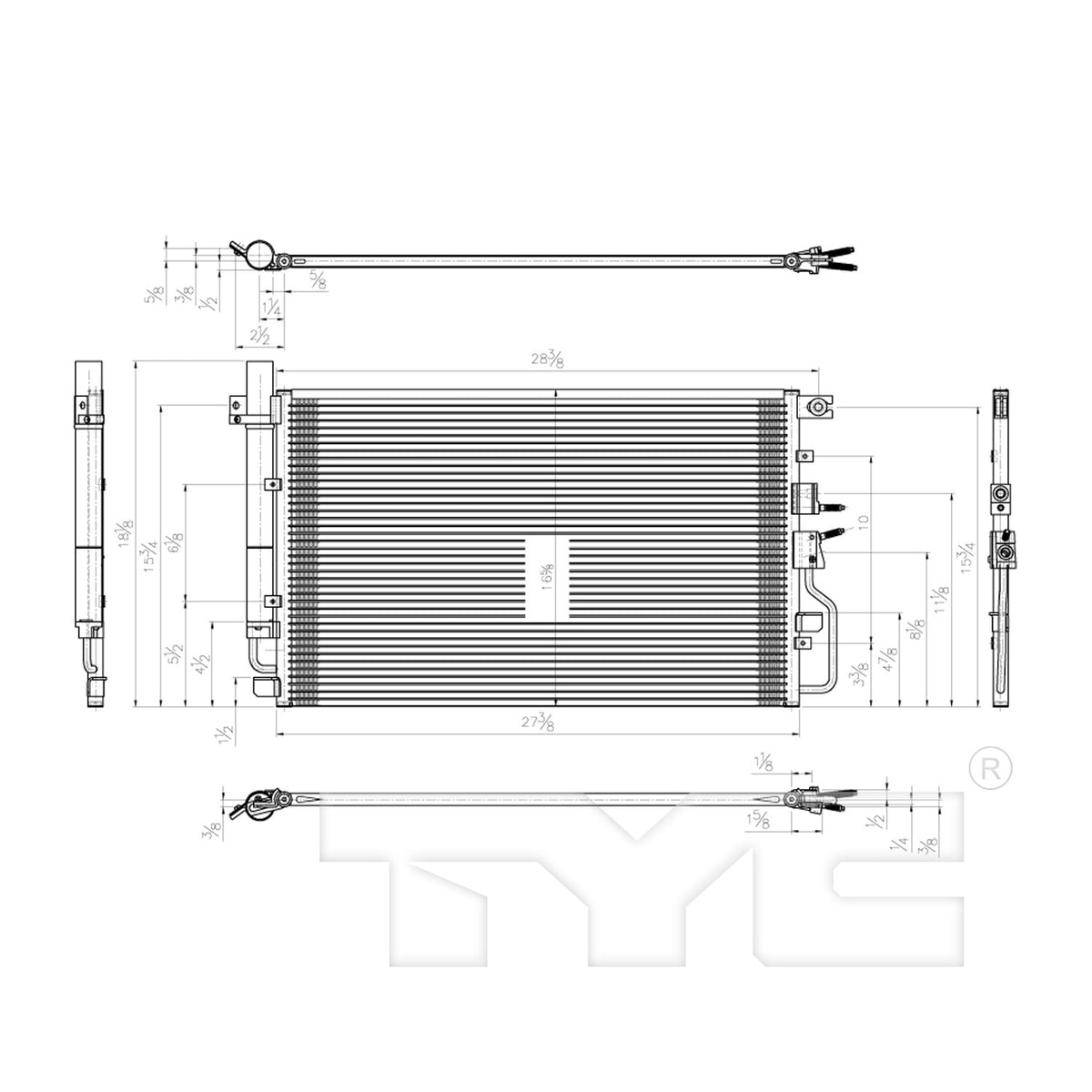 TYC A/C Condenser 3789