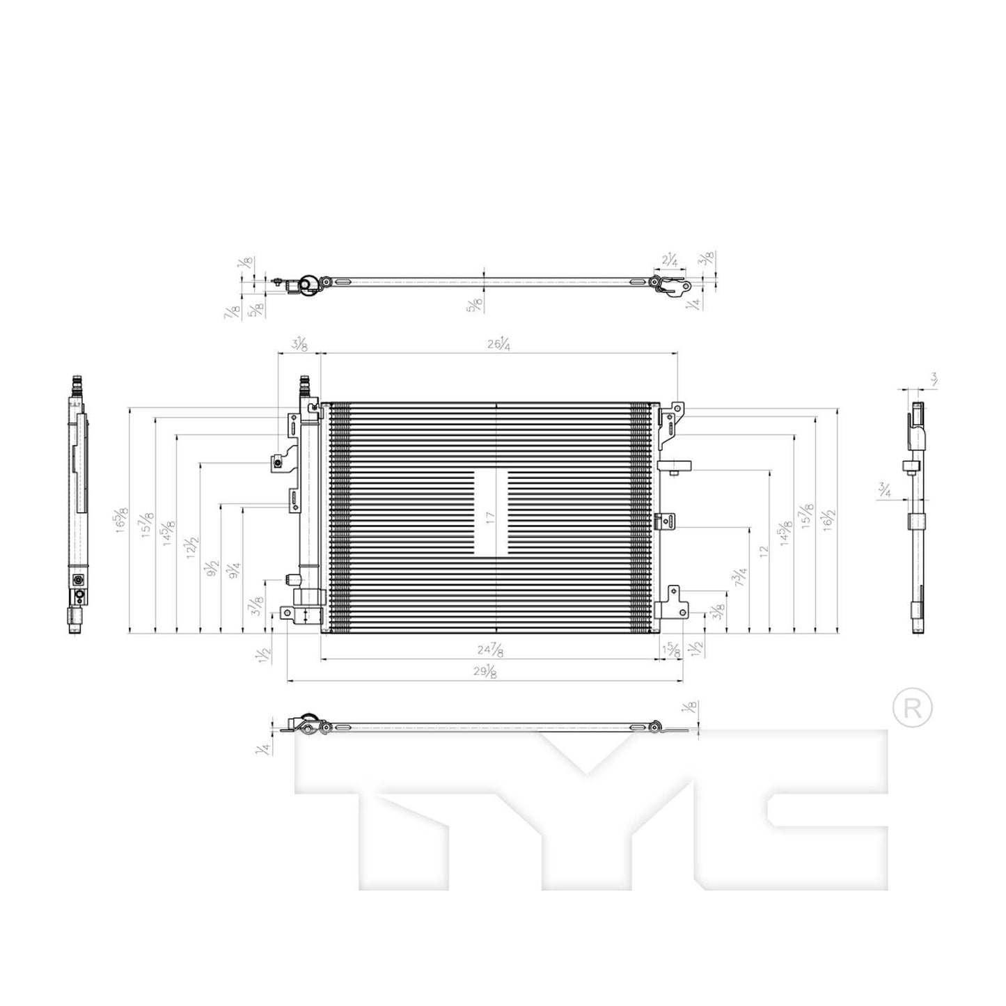 TYC A/C Condenser 3802