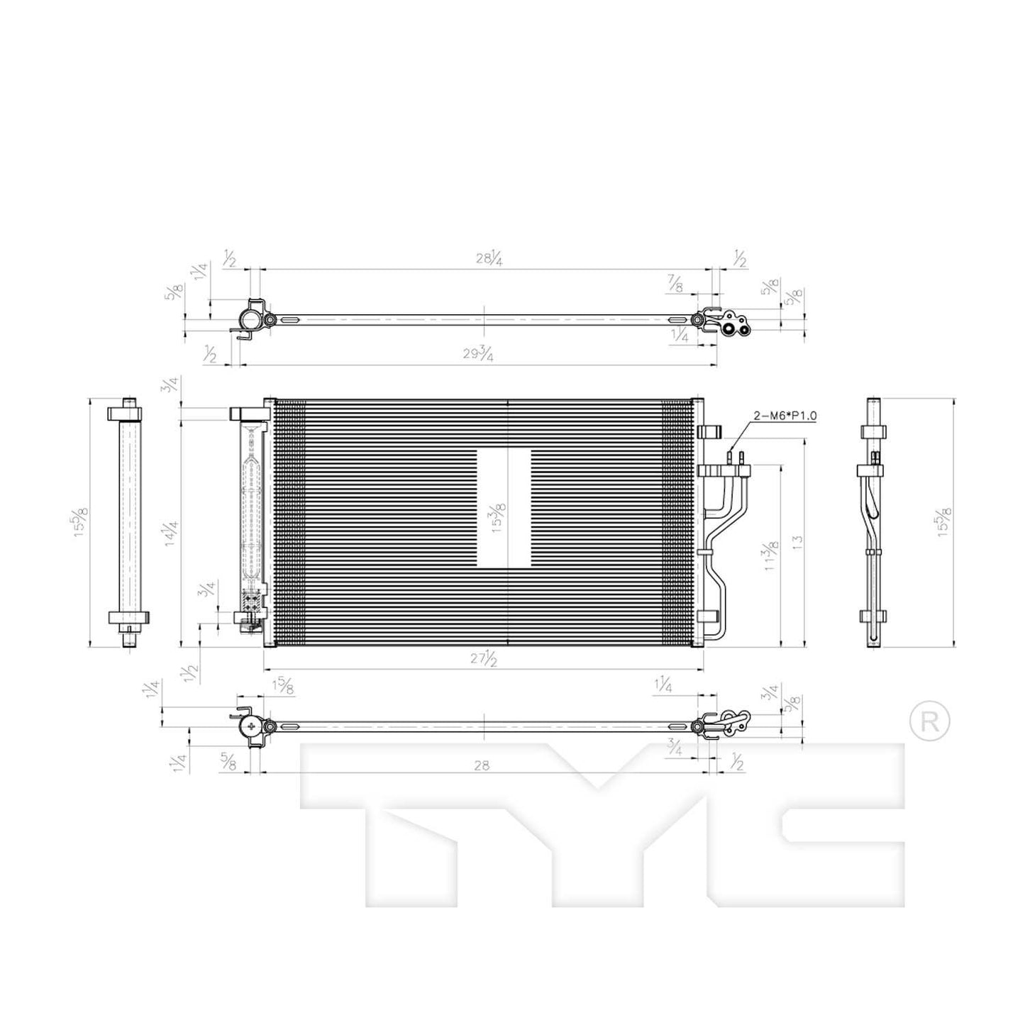 TYC A/C Condenser 3864