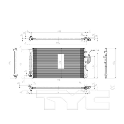 TYC A/C Condenser 3864