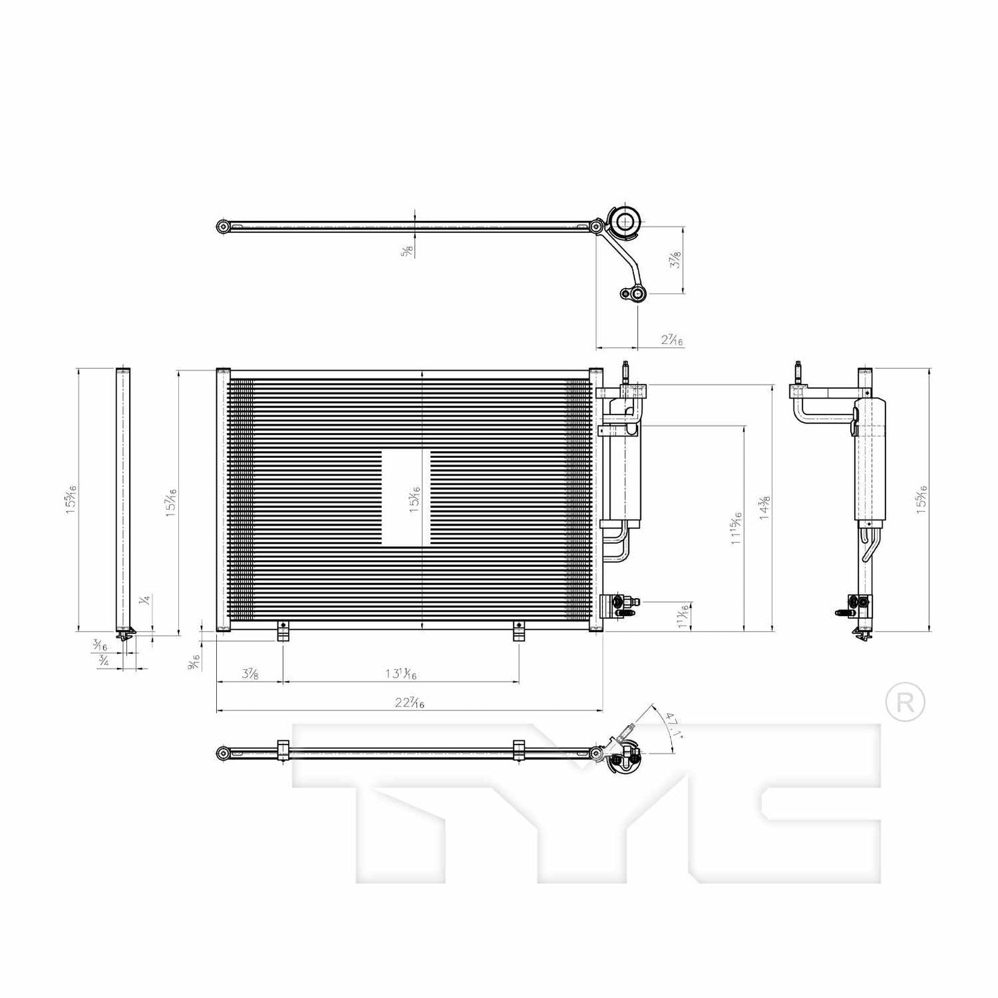 TYC A/C Condenser 3881