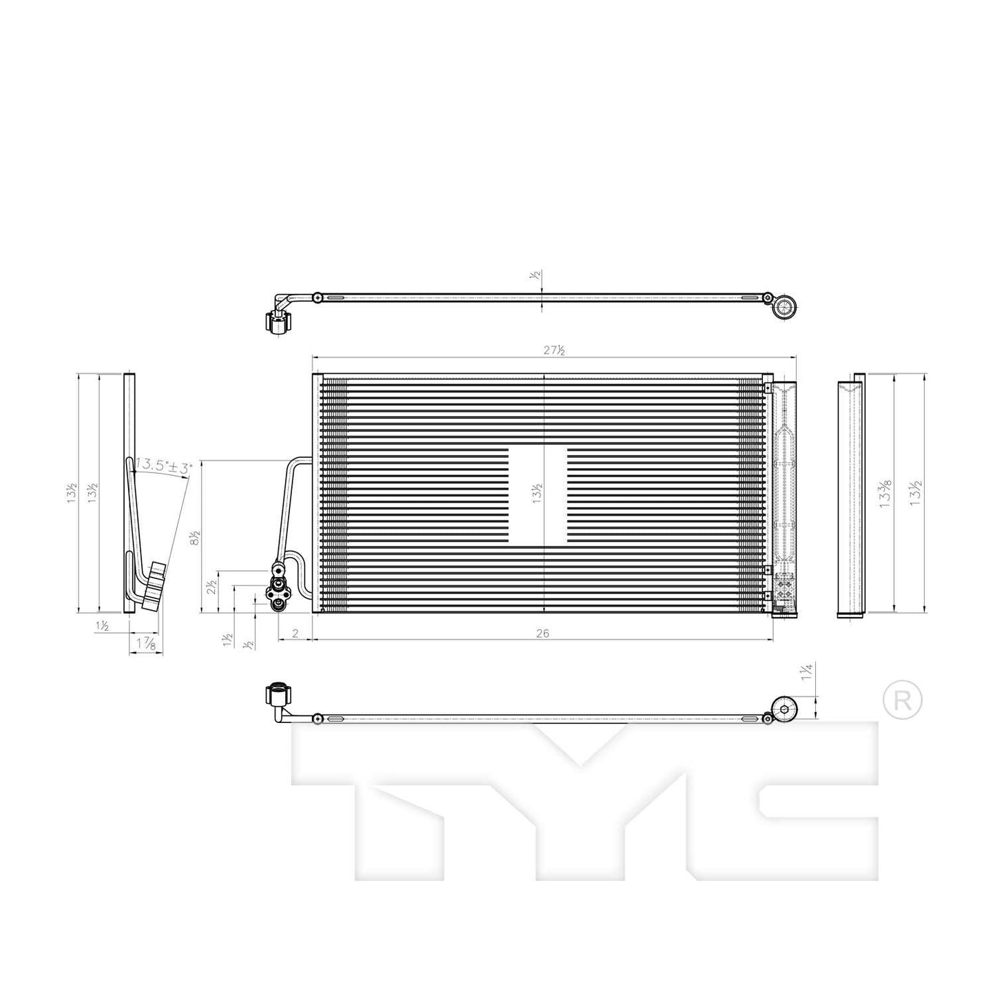 TYC A/C Condenser 3884