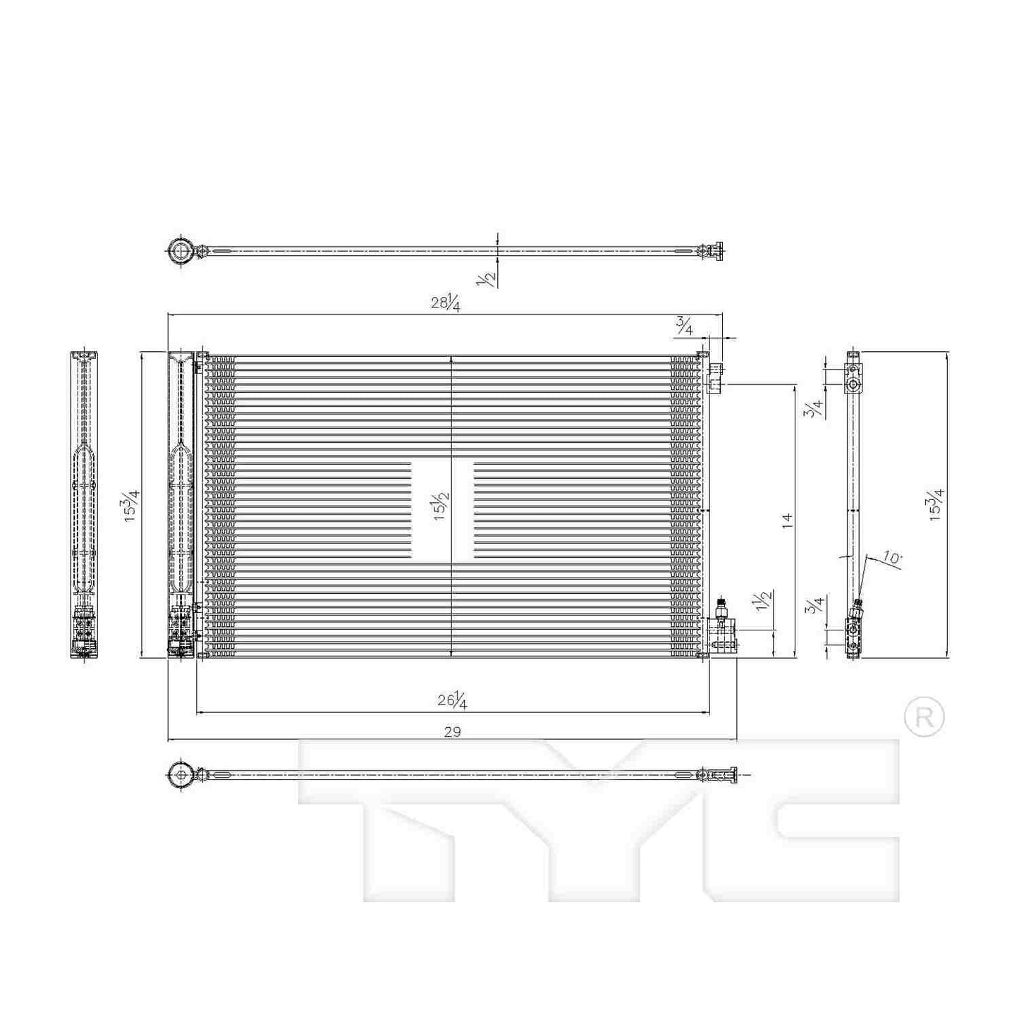 TYC A/C Condenser 3890